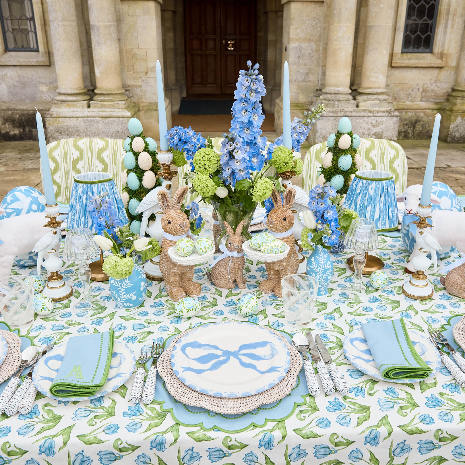 Blue Tulip Tablecloth