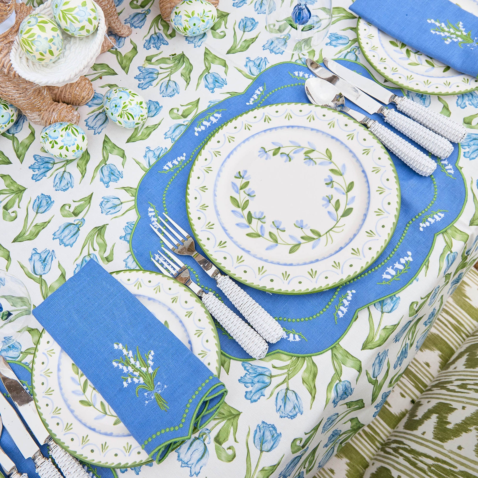 Blue Tulip Tablecloth