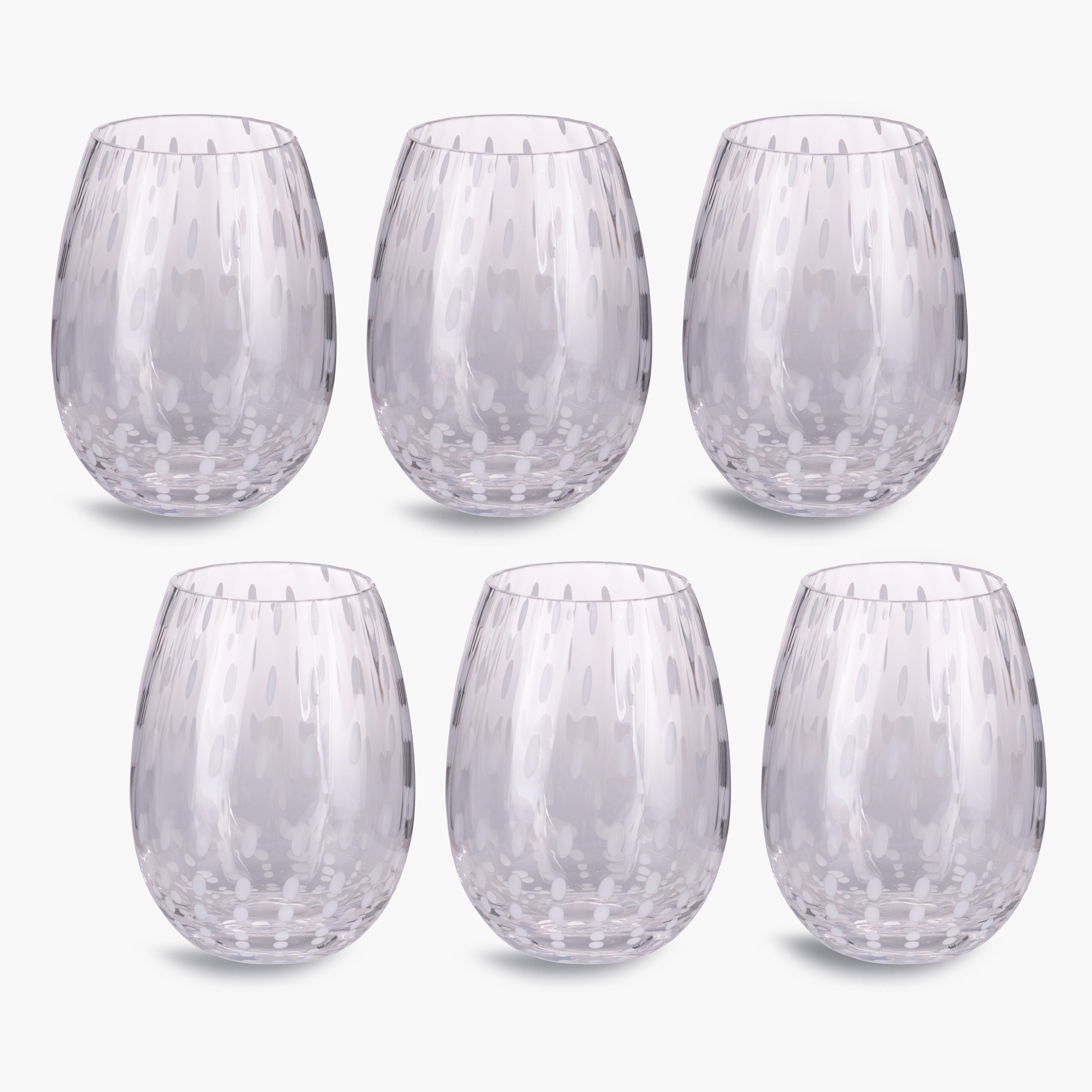 White Speckle Water Glasses (Set of 6)