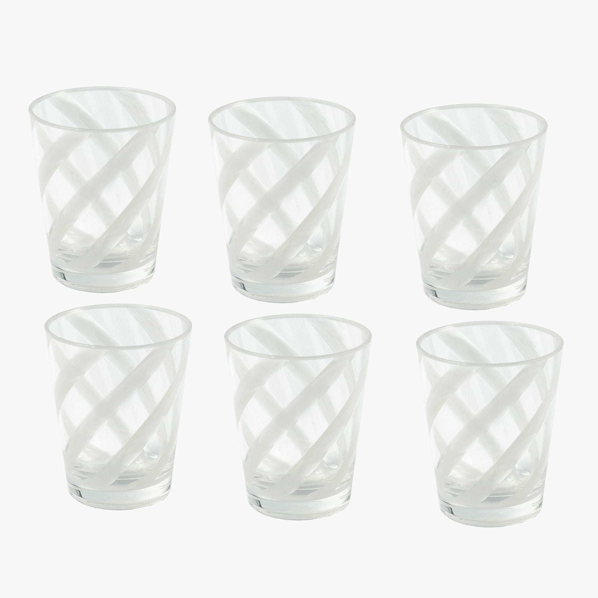 White Swirl Outdoor Glasses (Set of 6)