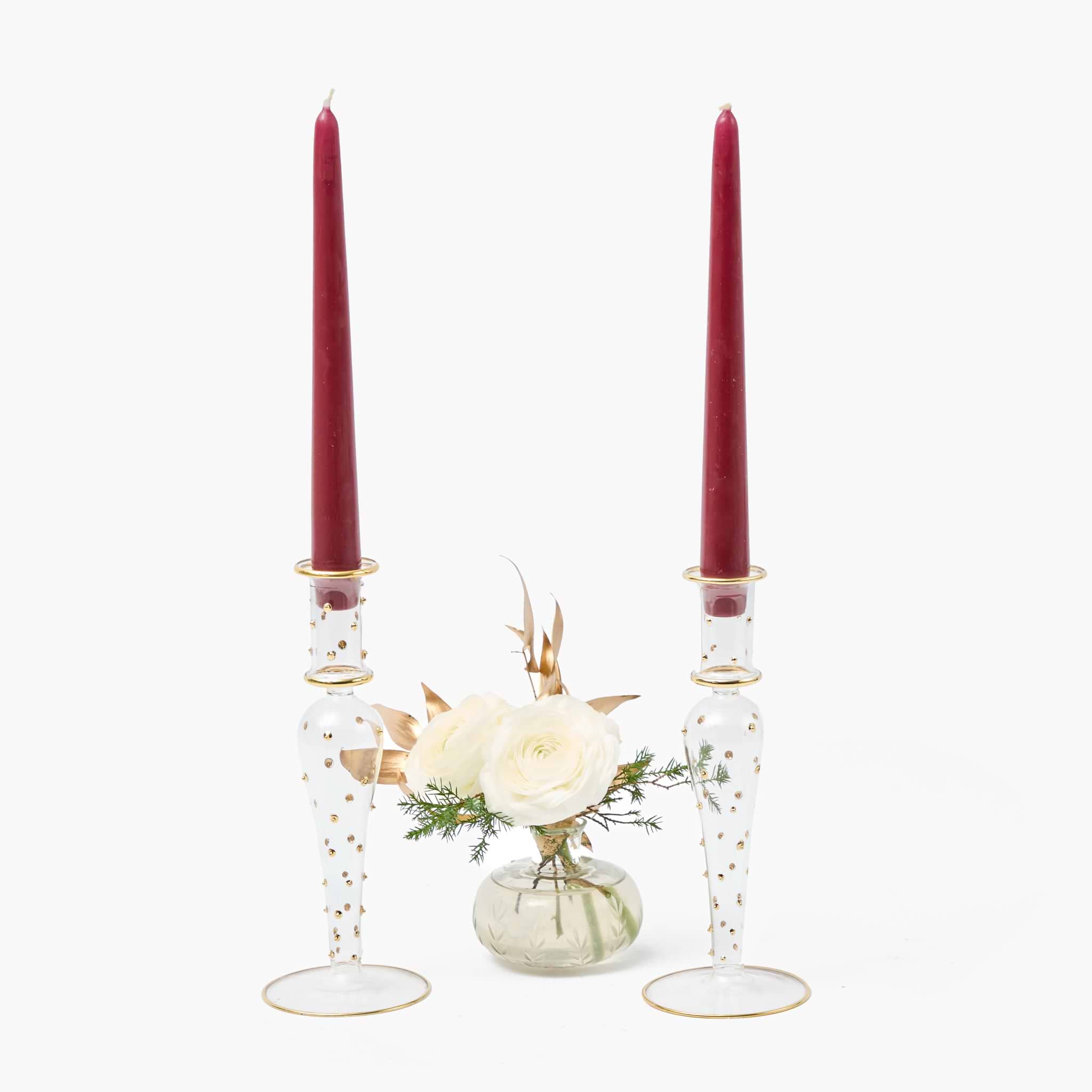 Dotty Gold Candle Holder (Pair)