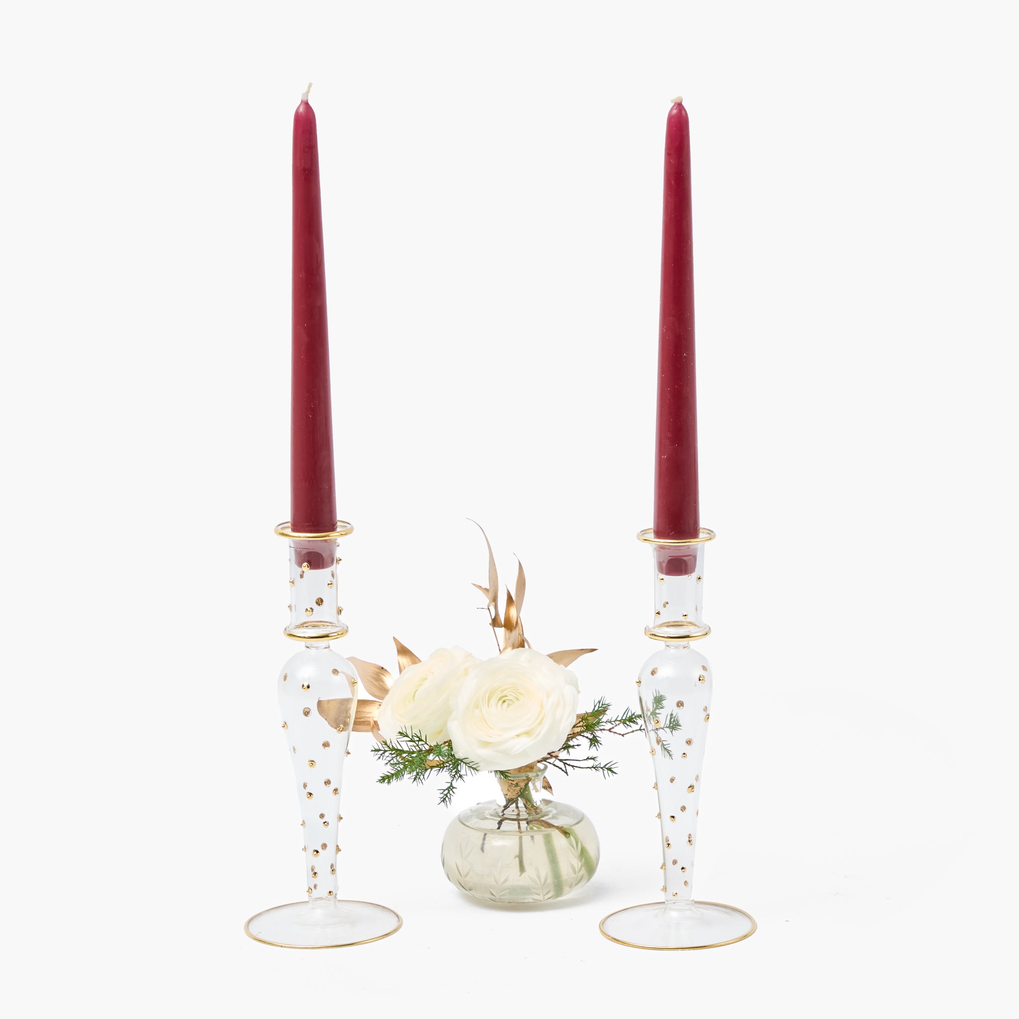 Dotty Gold Candle Holder (Pair)