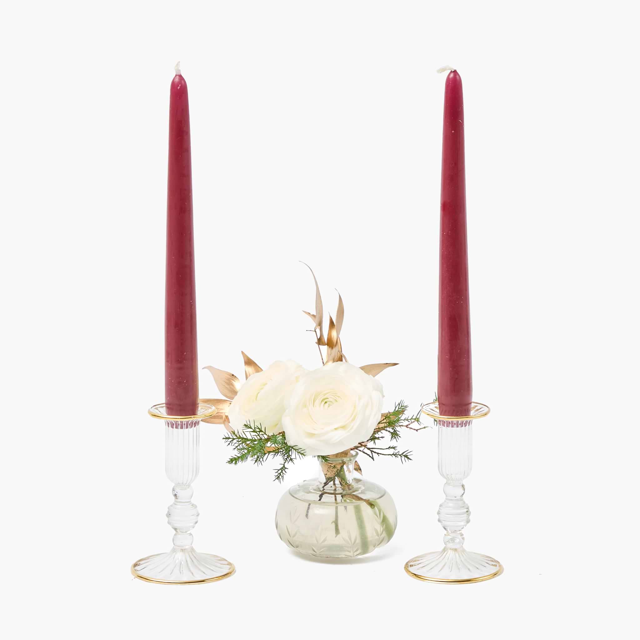 Burgundy Candles (Set of 8)