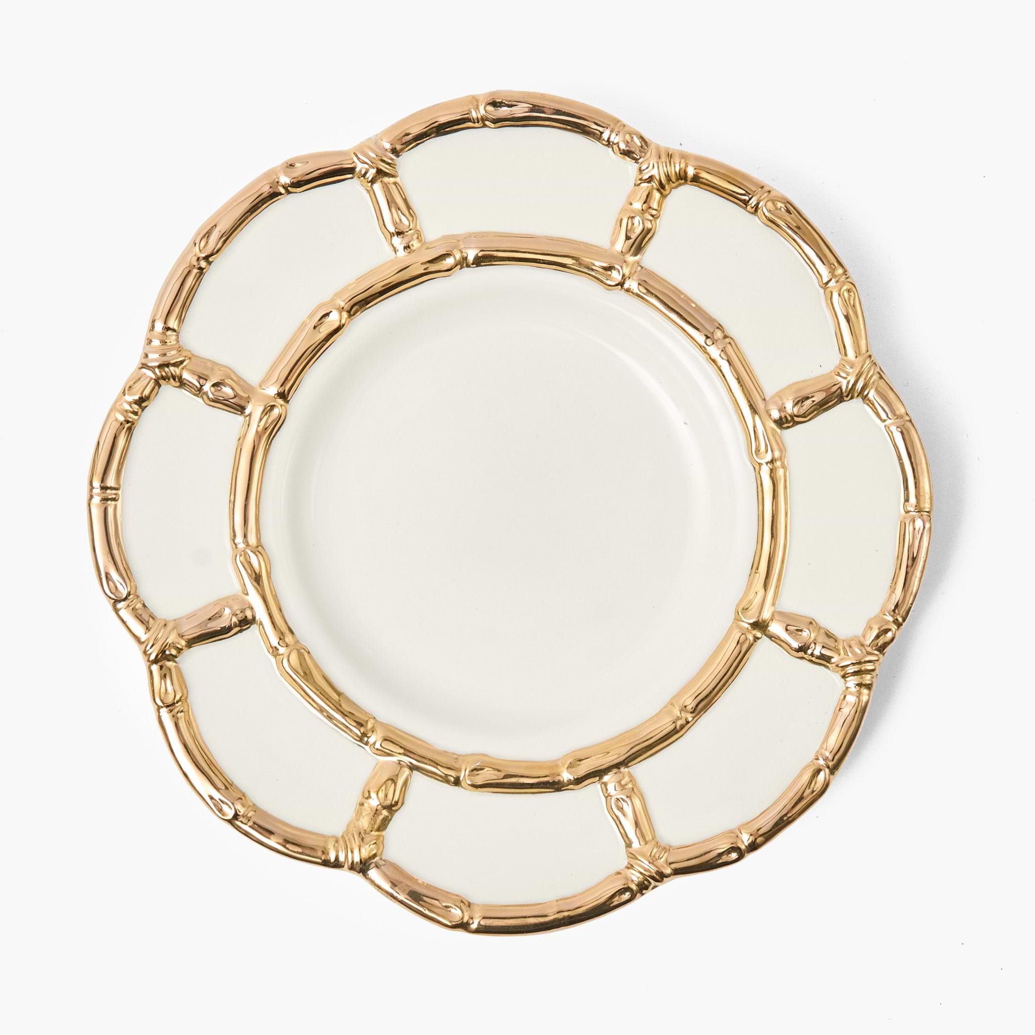 Gold Petal Bamboo Ceramic Dinner Plate