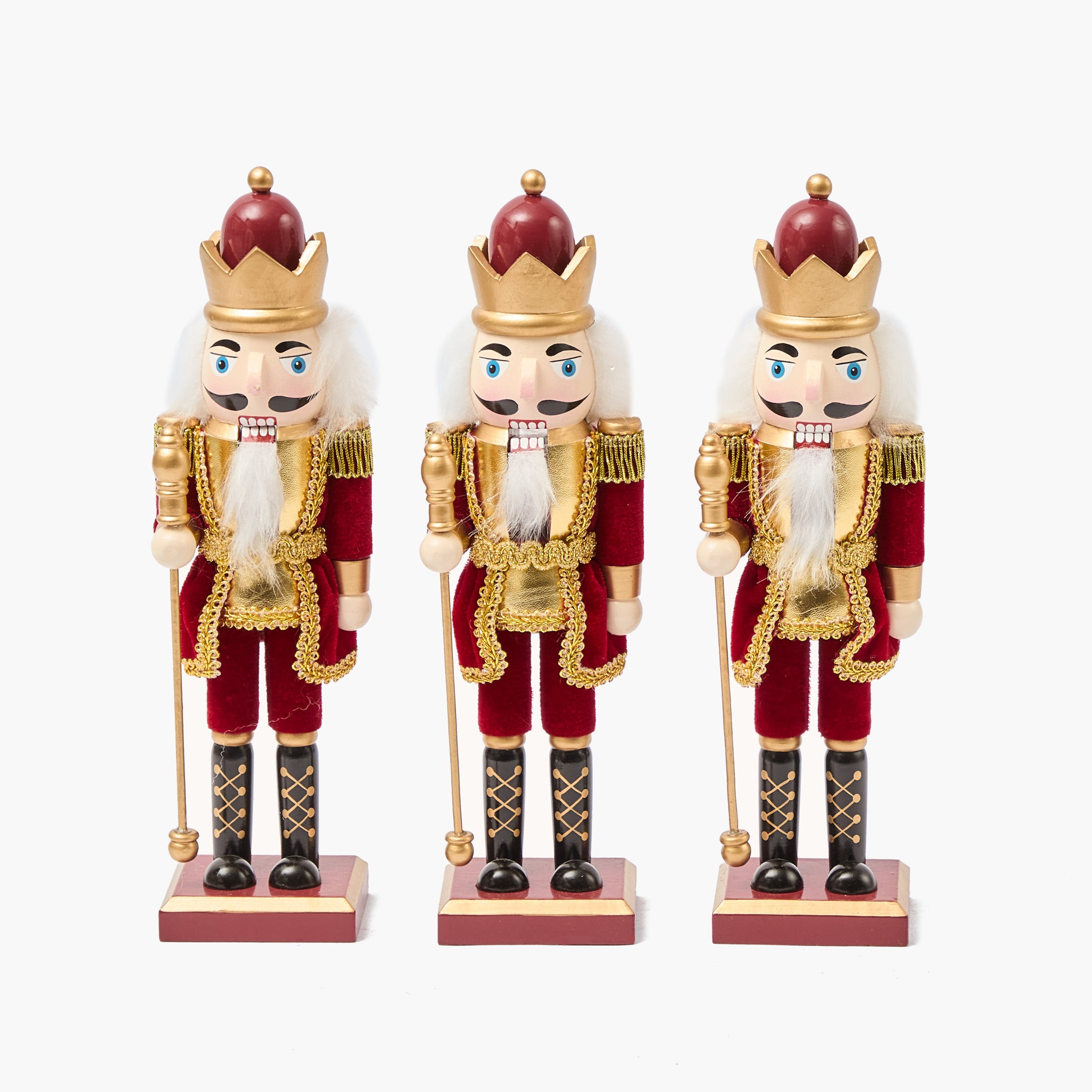Burgundy & Gold Nutcrackers (Set of 3)