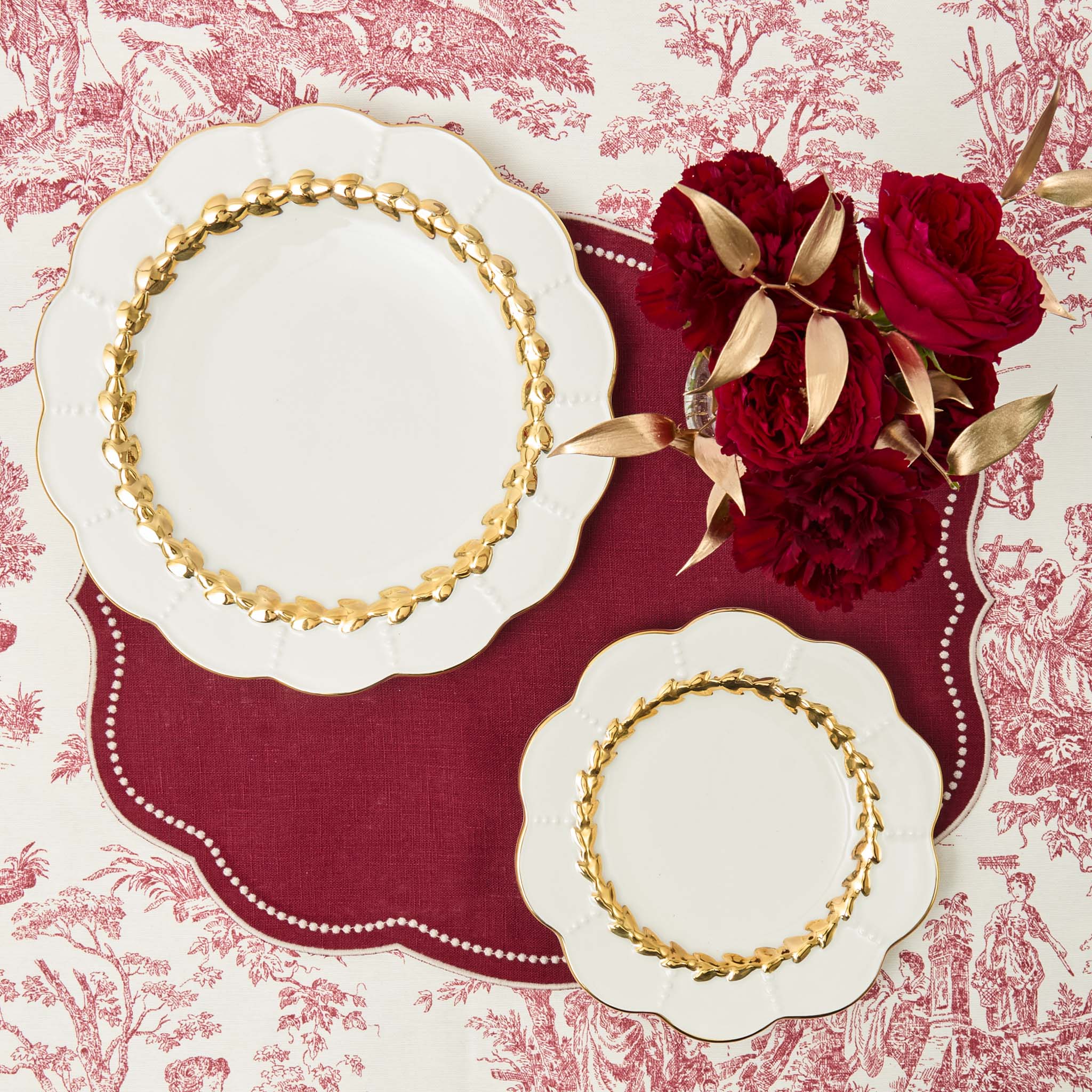 Burgundy Eloise Linen Placemats (Set of 4)