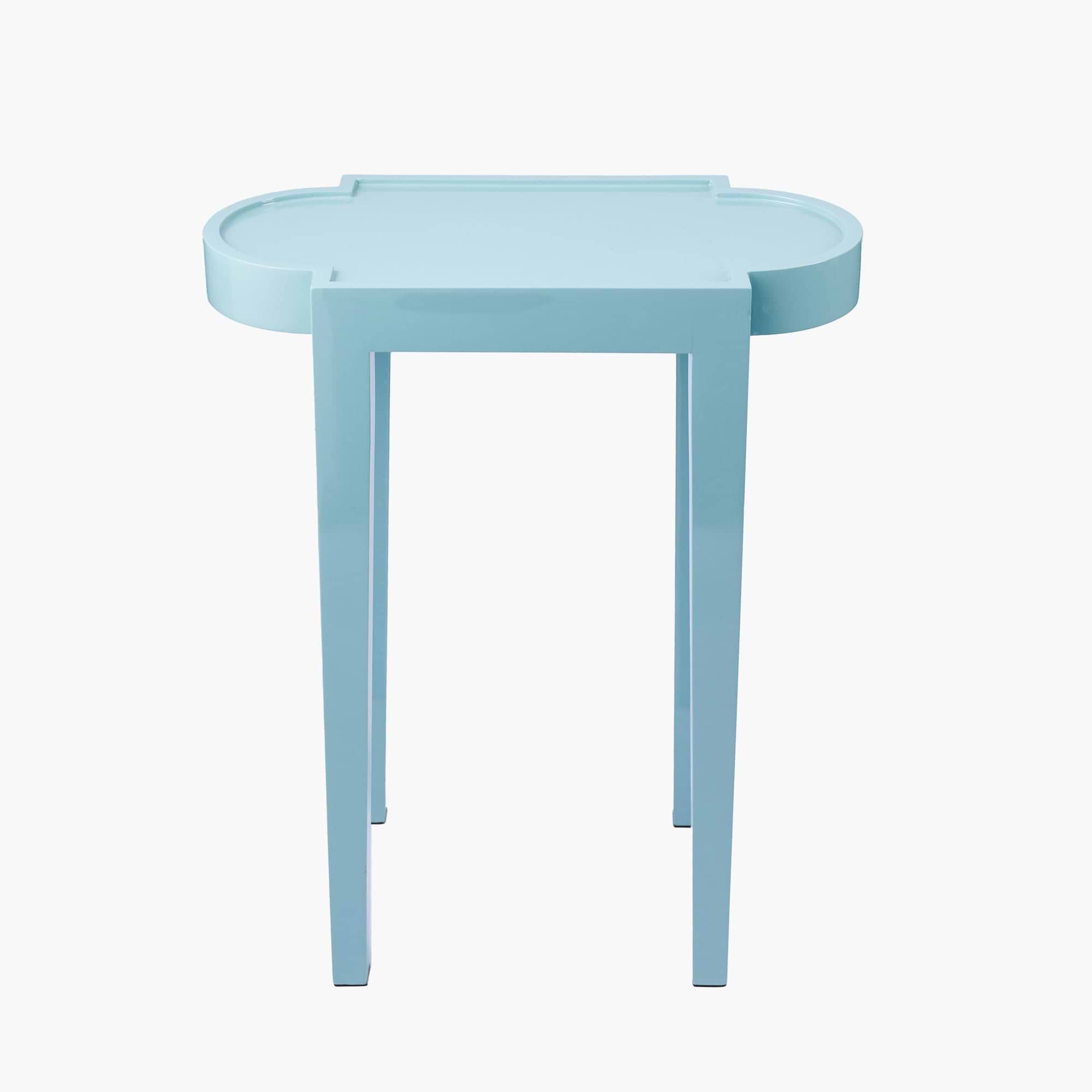 Duck-egg Blue Lacquer Rectangle Side Table