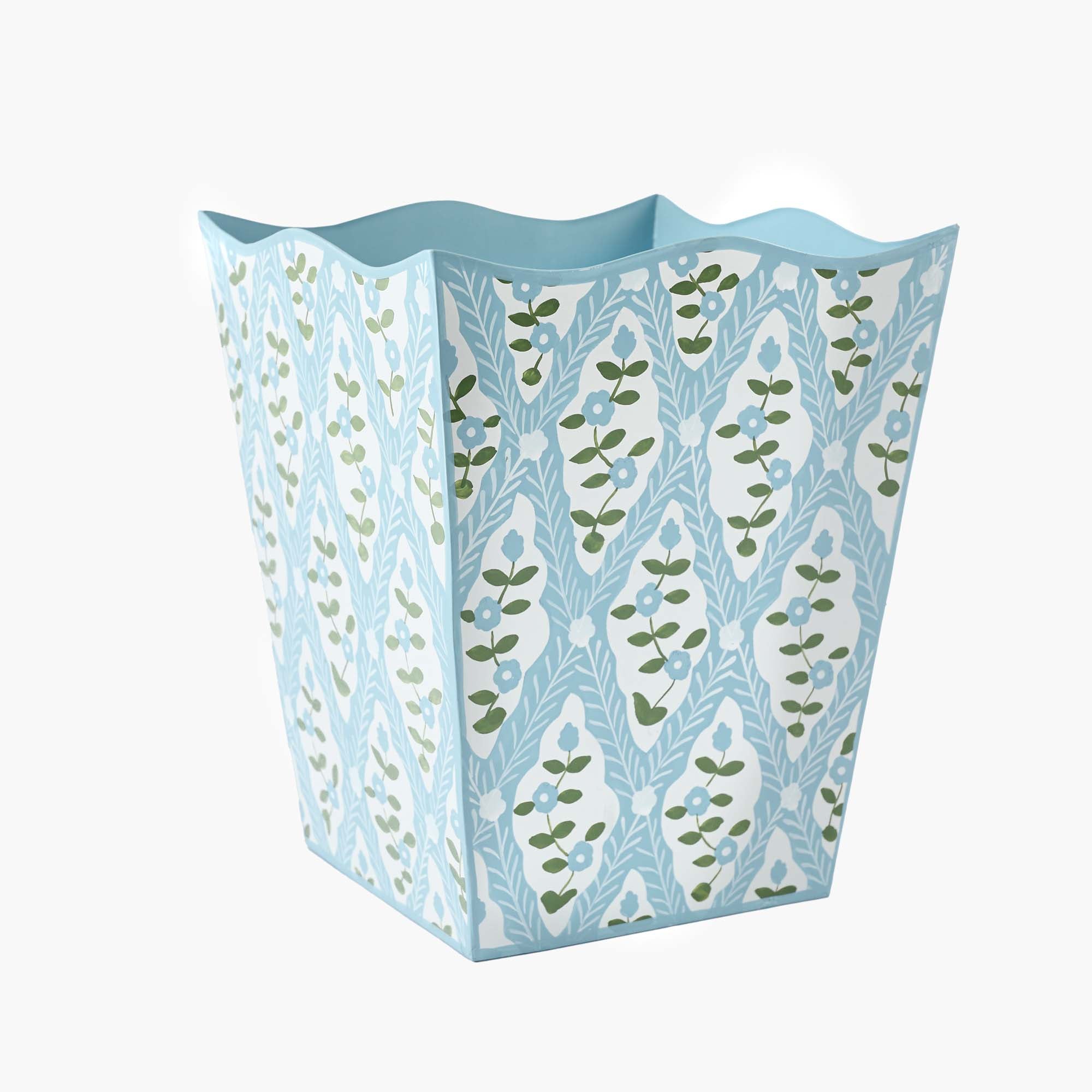 Blue Floral Trellis Bin