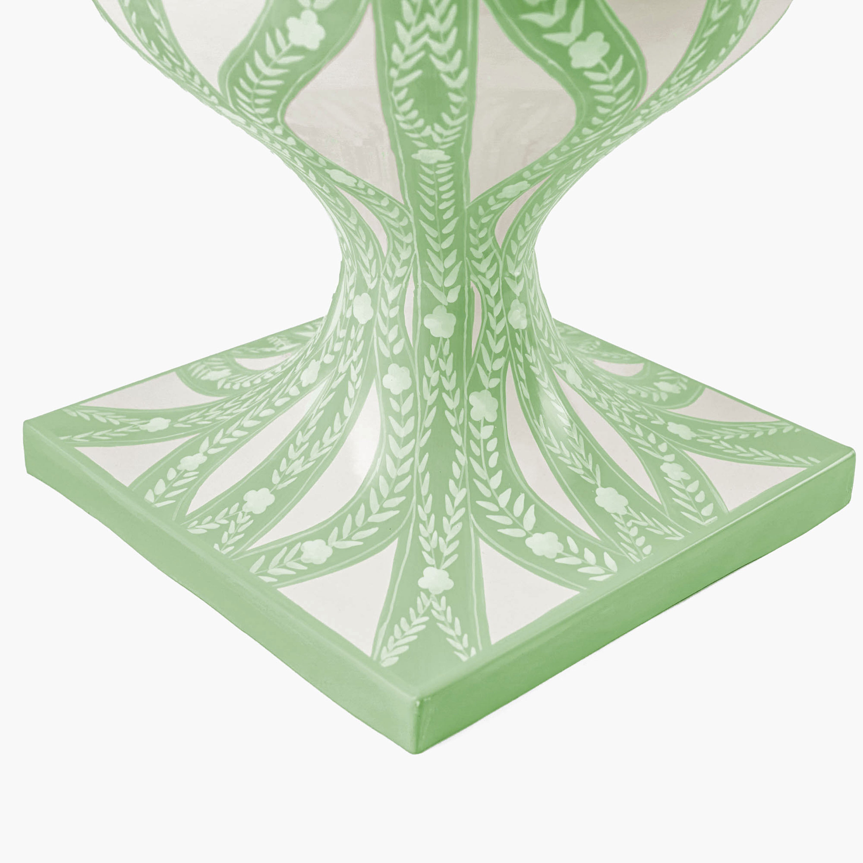 Green Floral Ikat Urn
