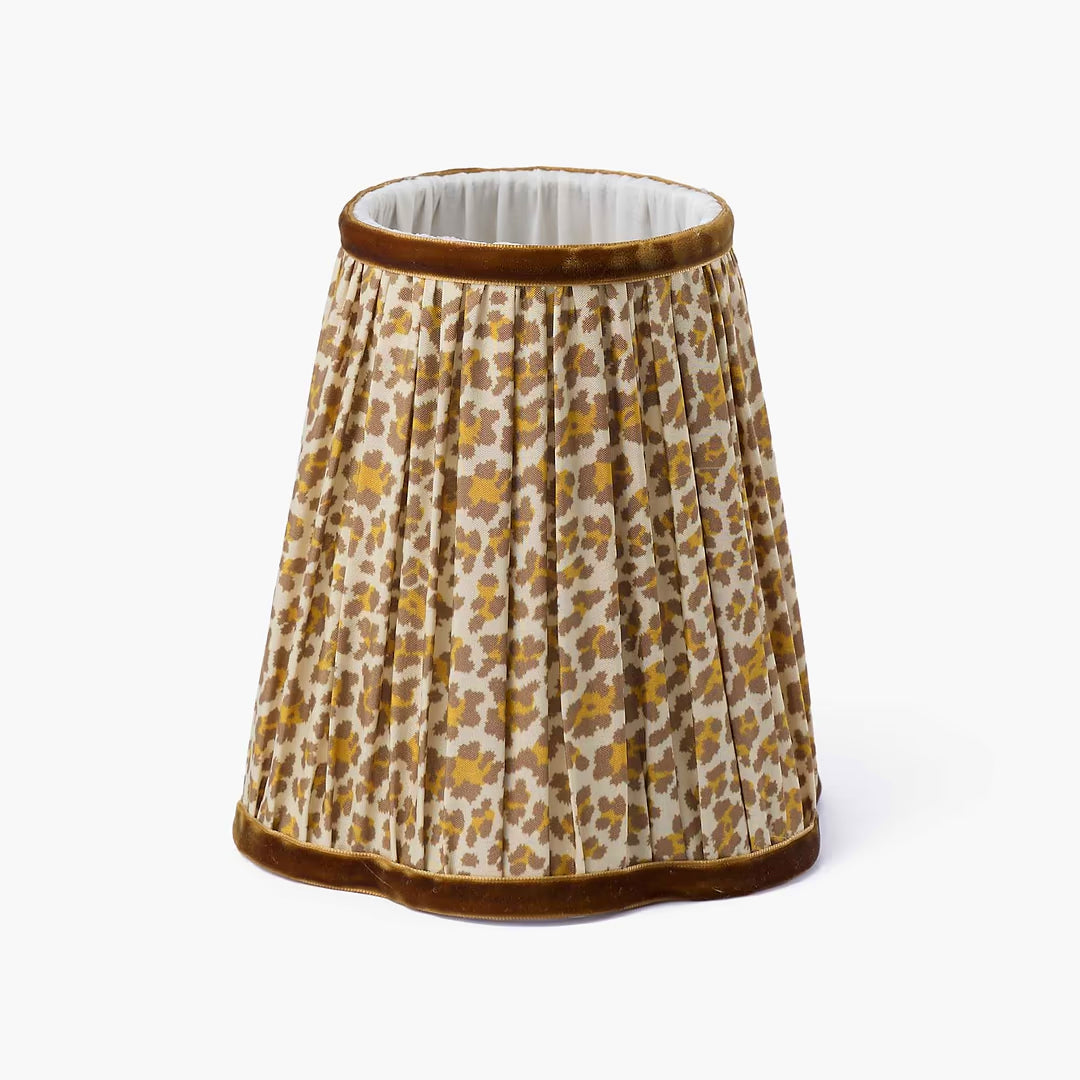 Bamboo Rechargeable Double Wall Light with Natural Leopard Shade (14cm)