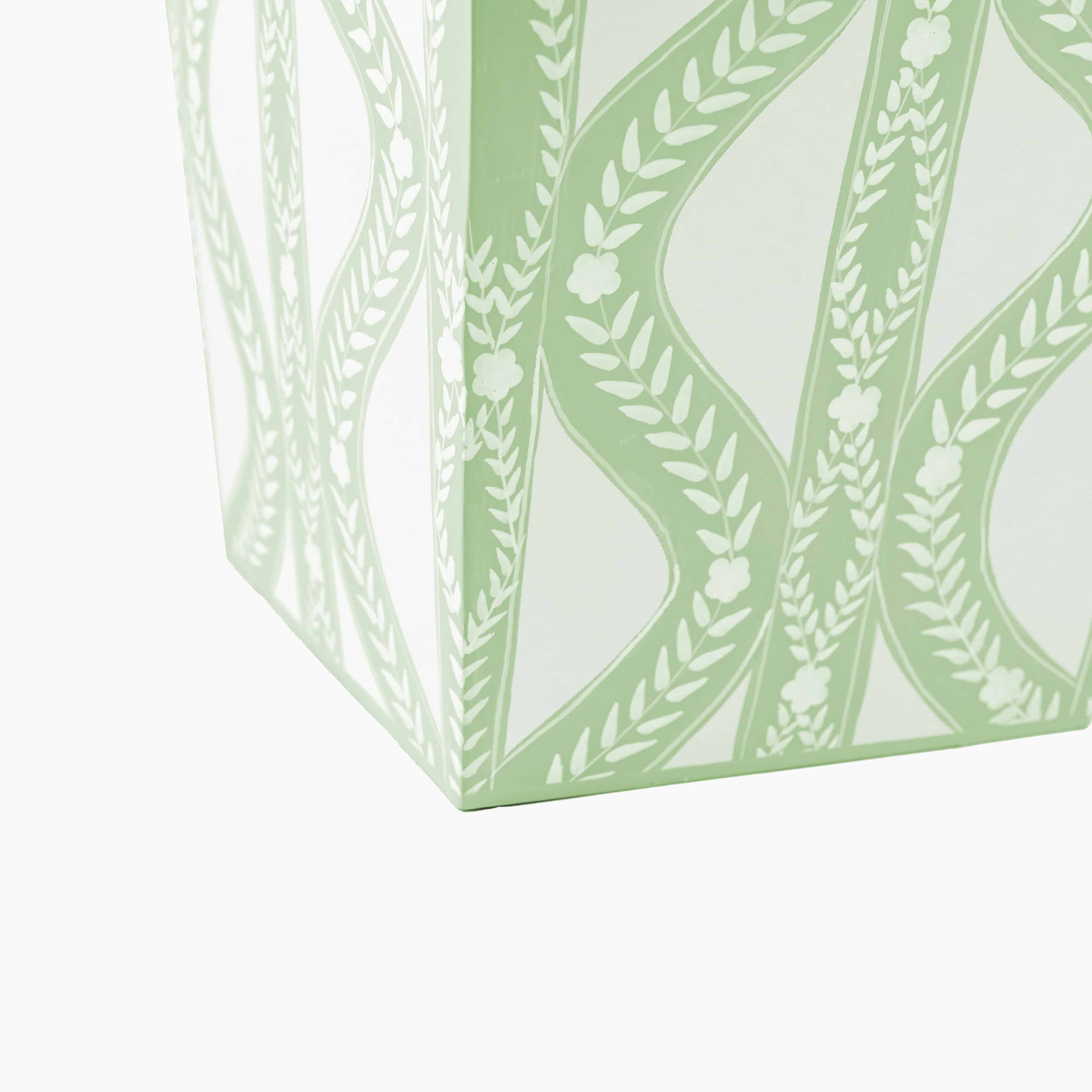 Green Floral Ikat Bin