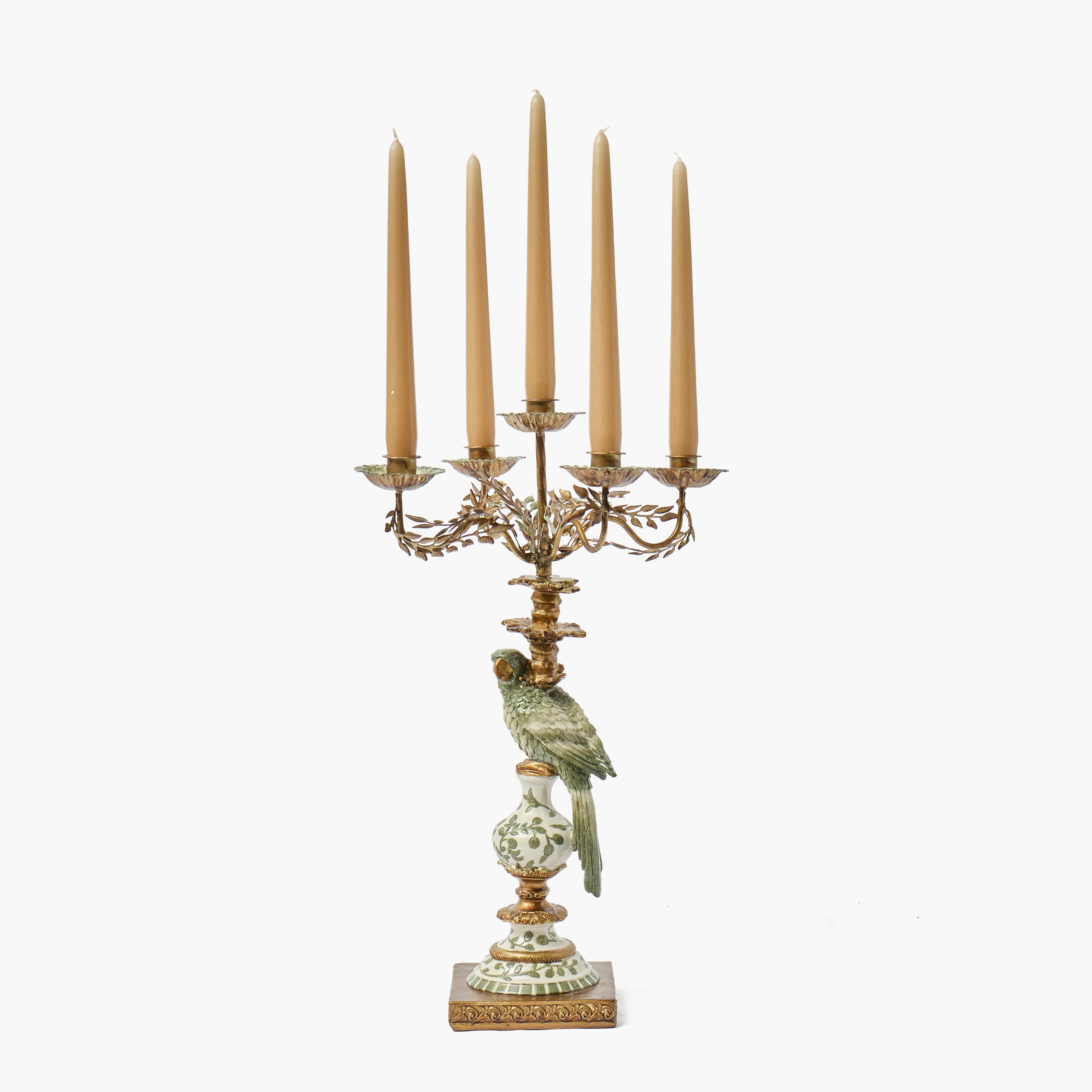 Olive Parrot Candleabra