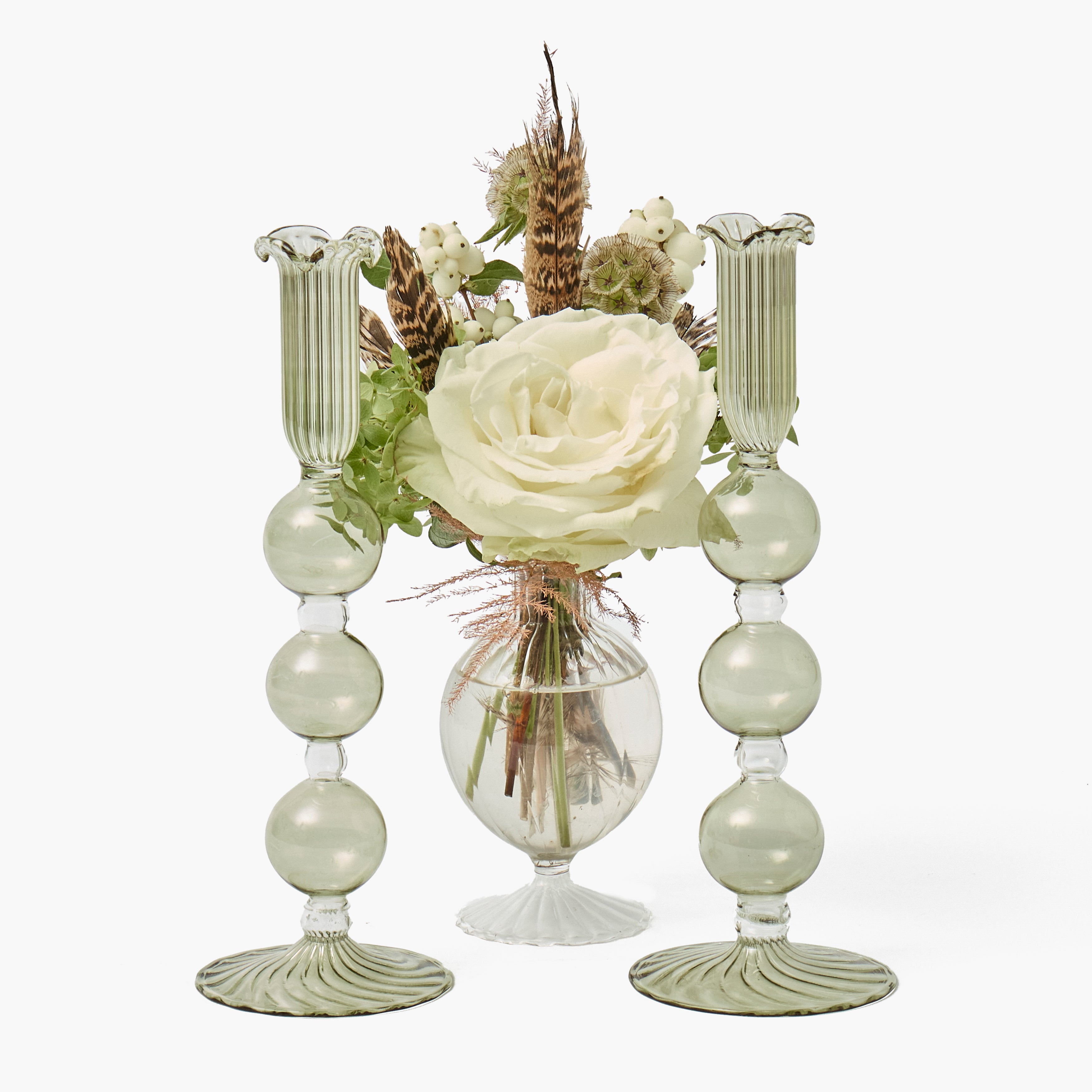 Green Eden Candle Holders (Pair)