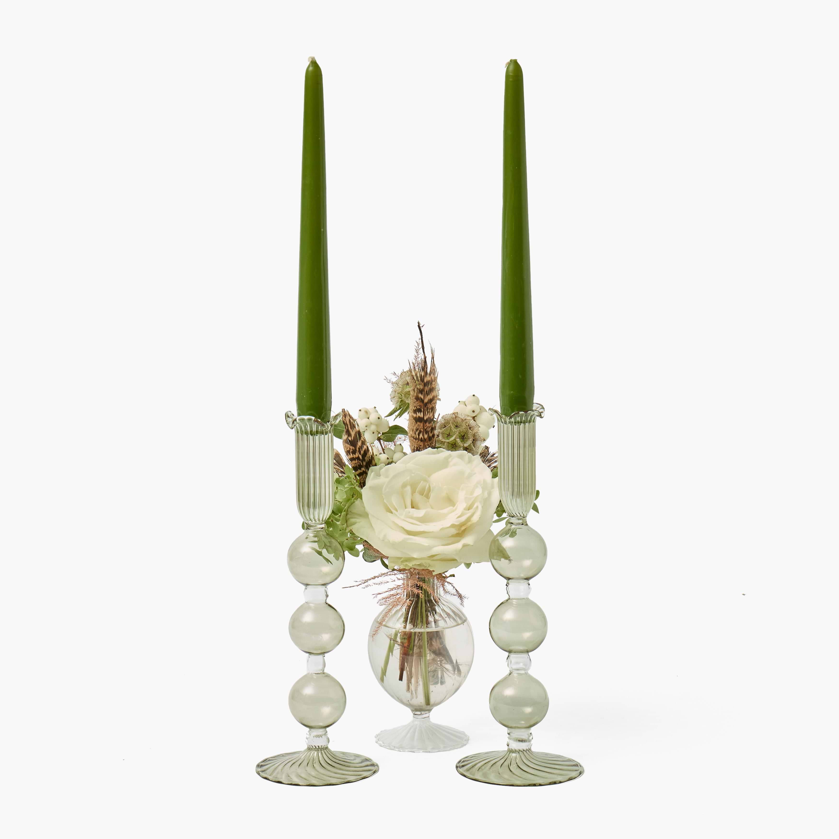 Green Eden Candle Holders (Pair)