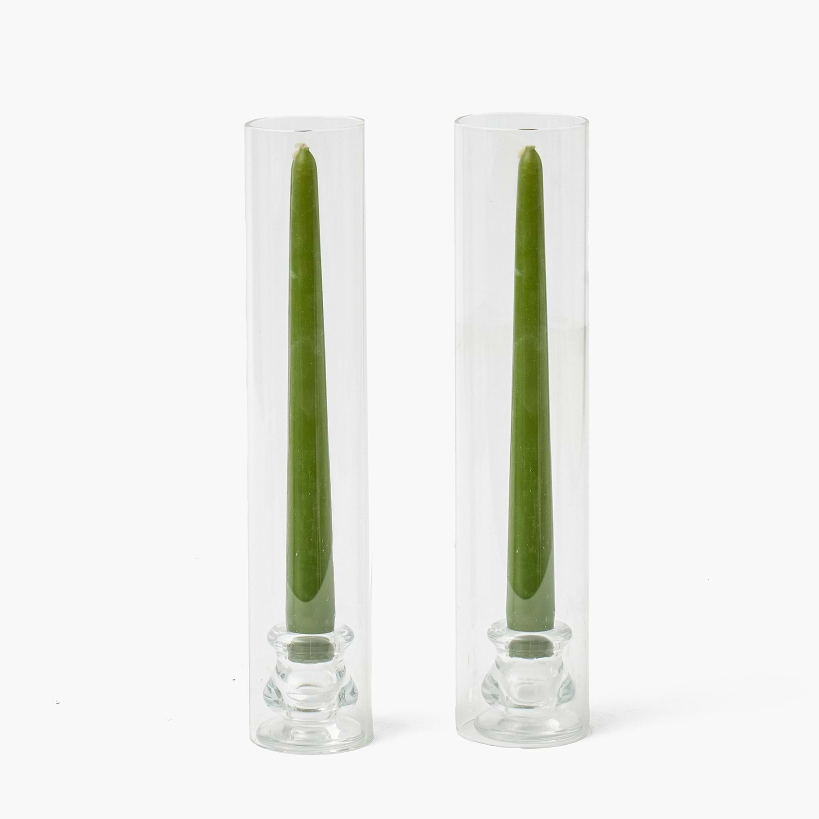 Claudia Glass Hurricane Candle Holders, Pair | Mrs. Alice