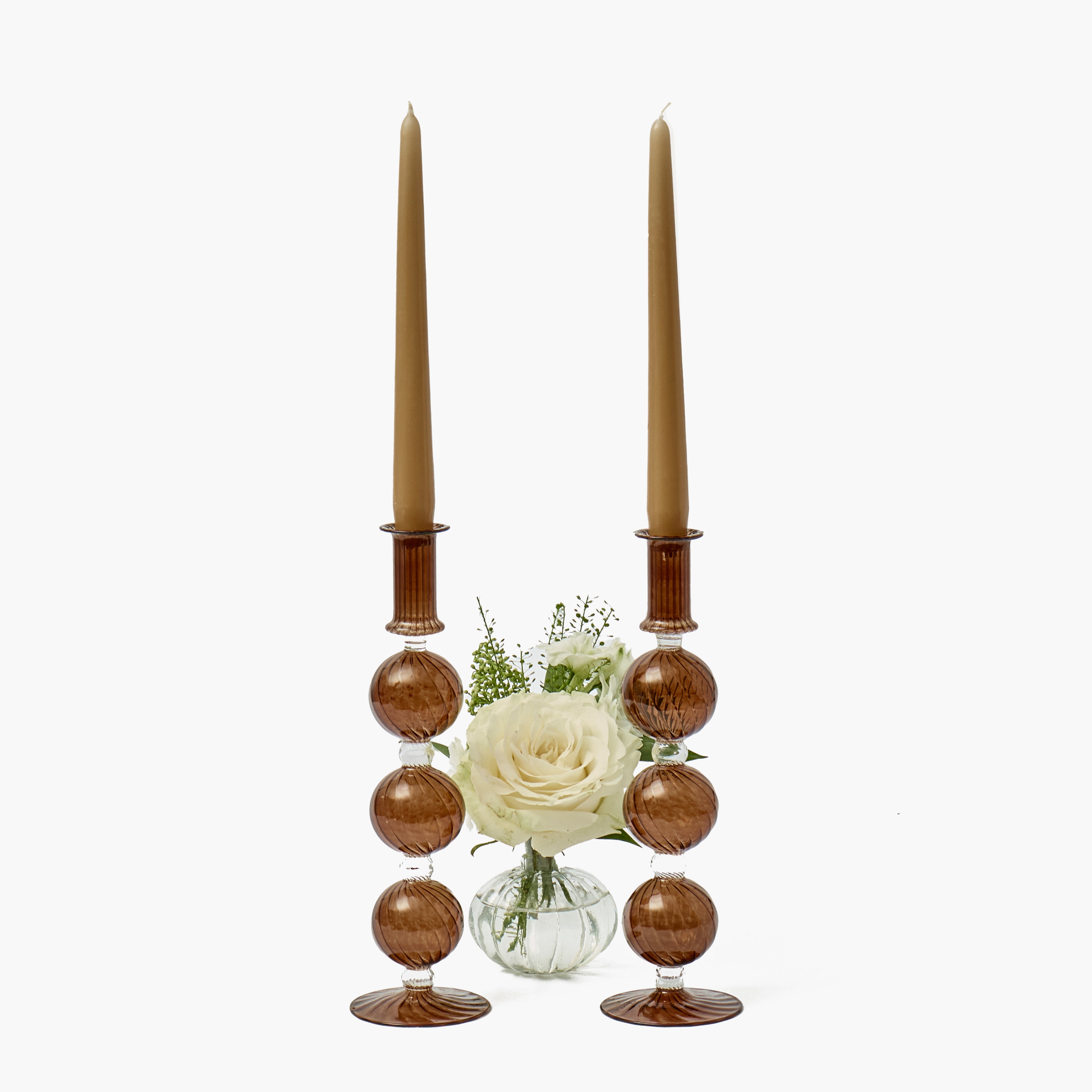 Brown Camille Candle Holder (Pair)