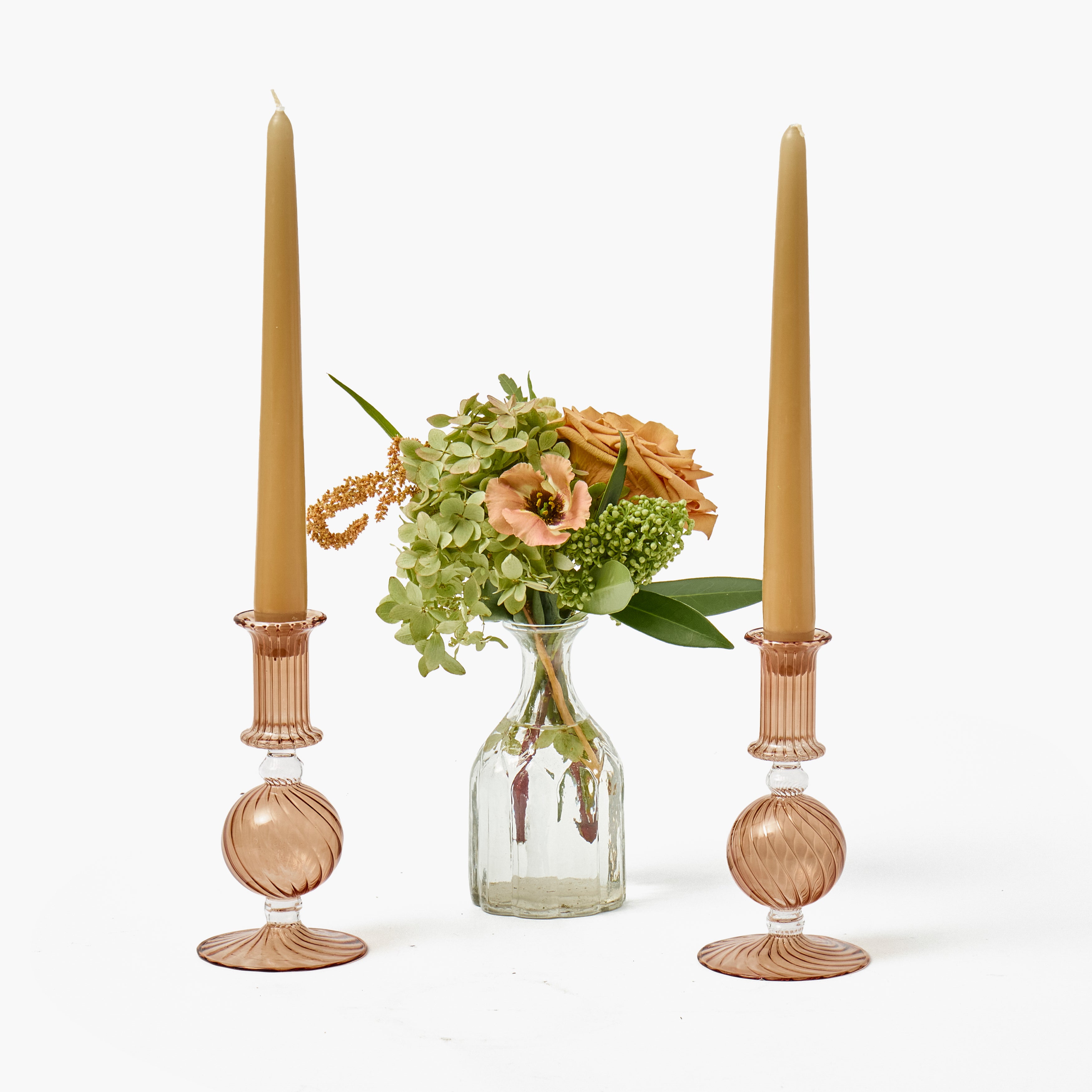 Small Camille Chestnut Candle Holder (Pair)