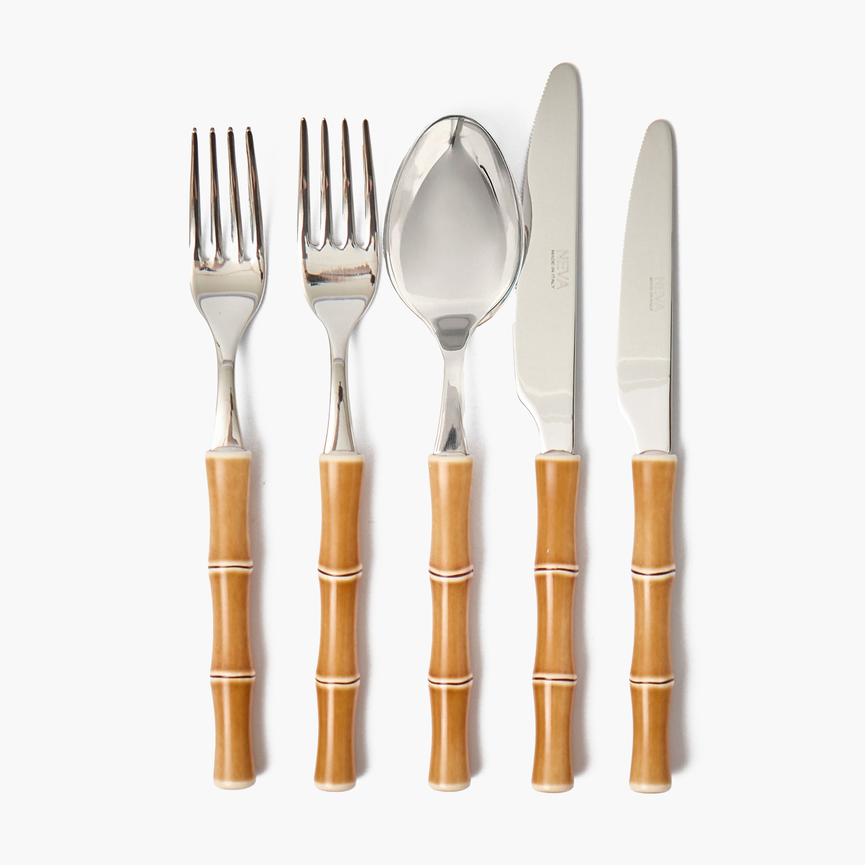 Natural Bamboo Effect Cutlery (5 Piece)