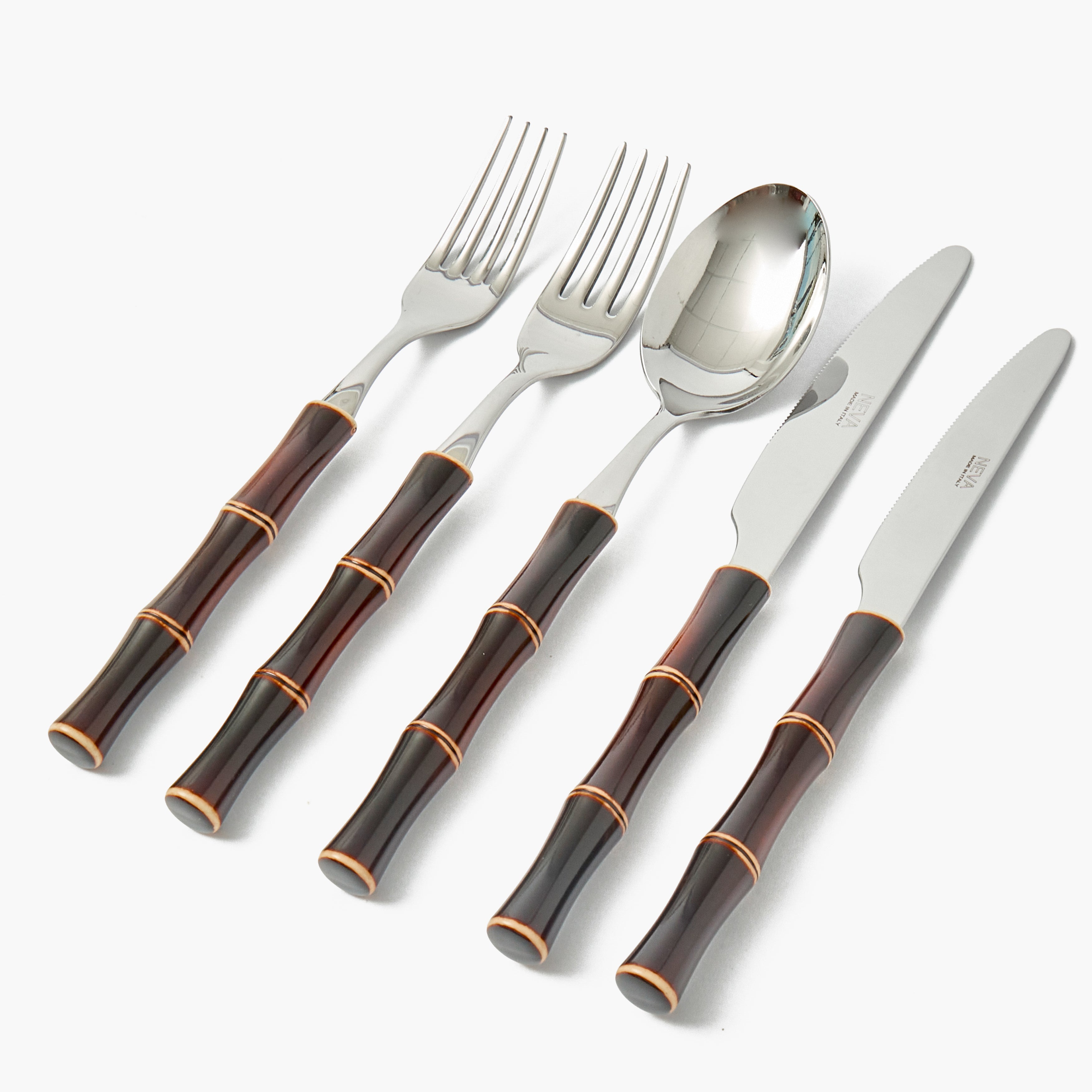 Burnt Bamboo Effect Cutlery (5 Piece)