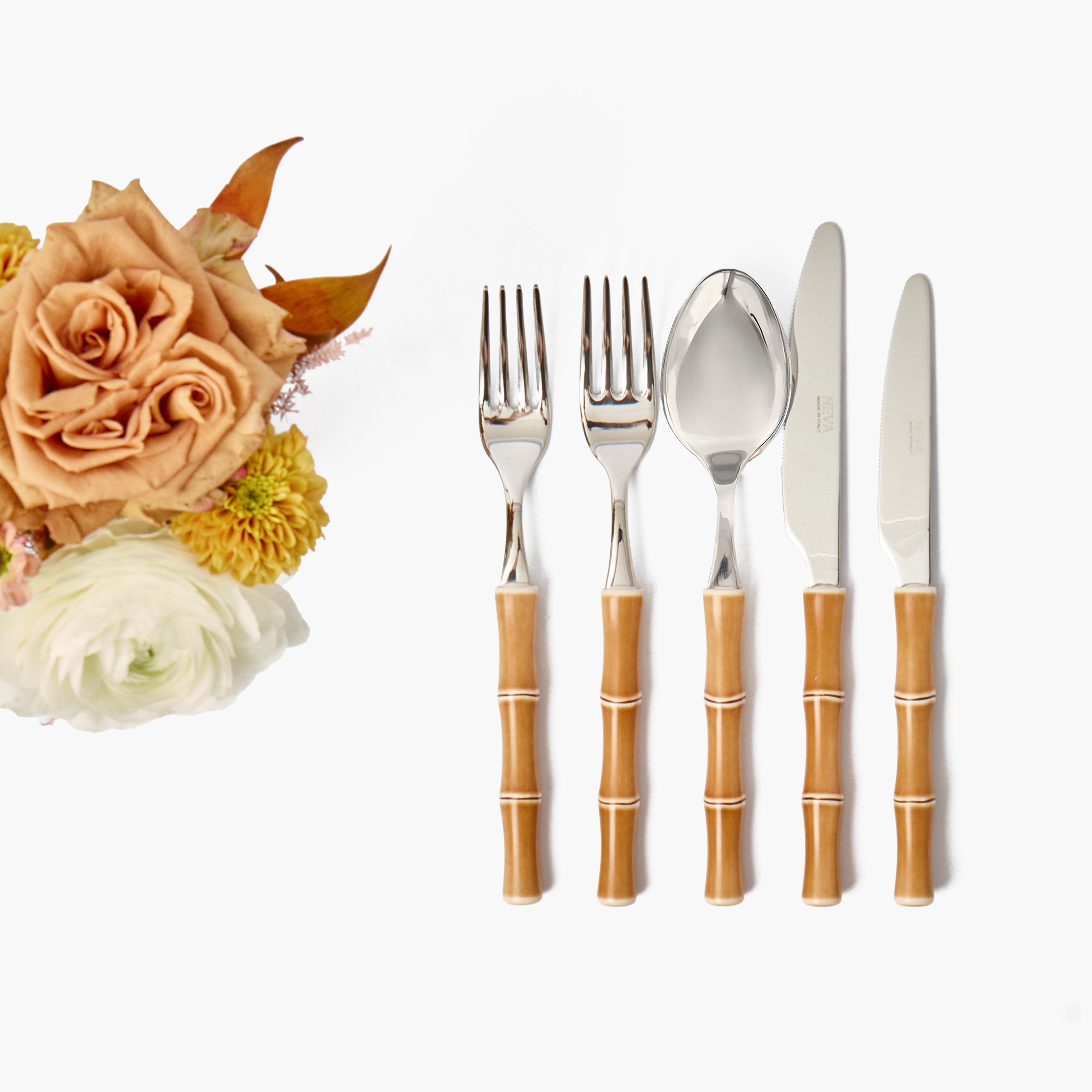Natural Bamboo Effect Cutlery (5 Piece)