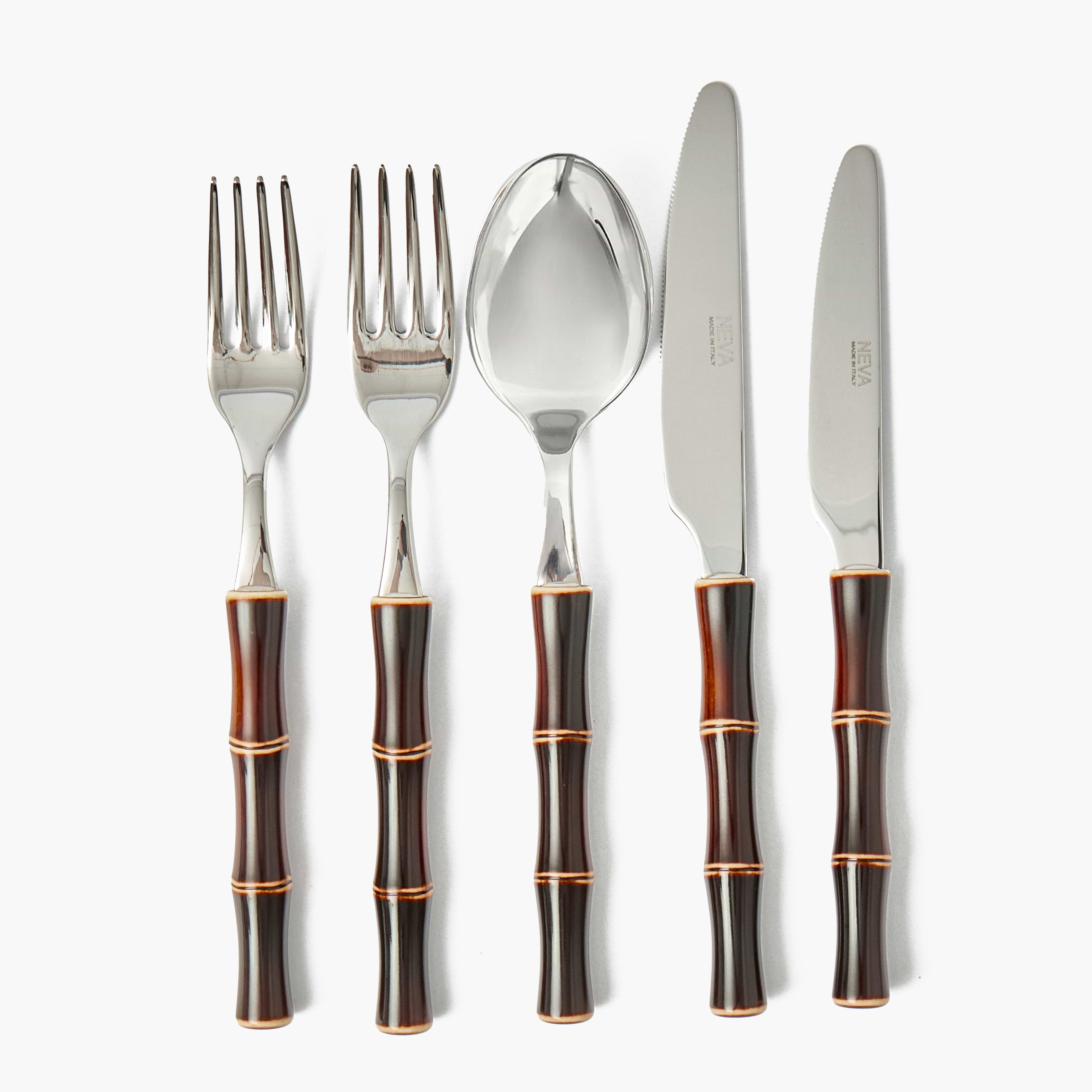 Burnt Bamboo Effect Cutlery (5 Piece)