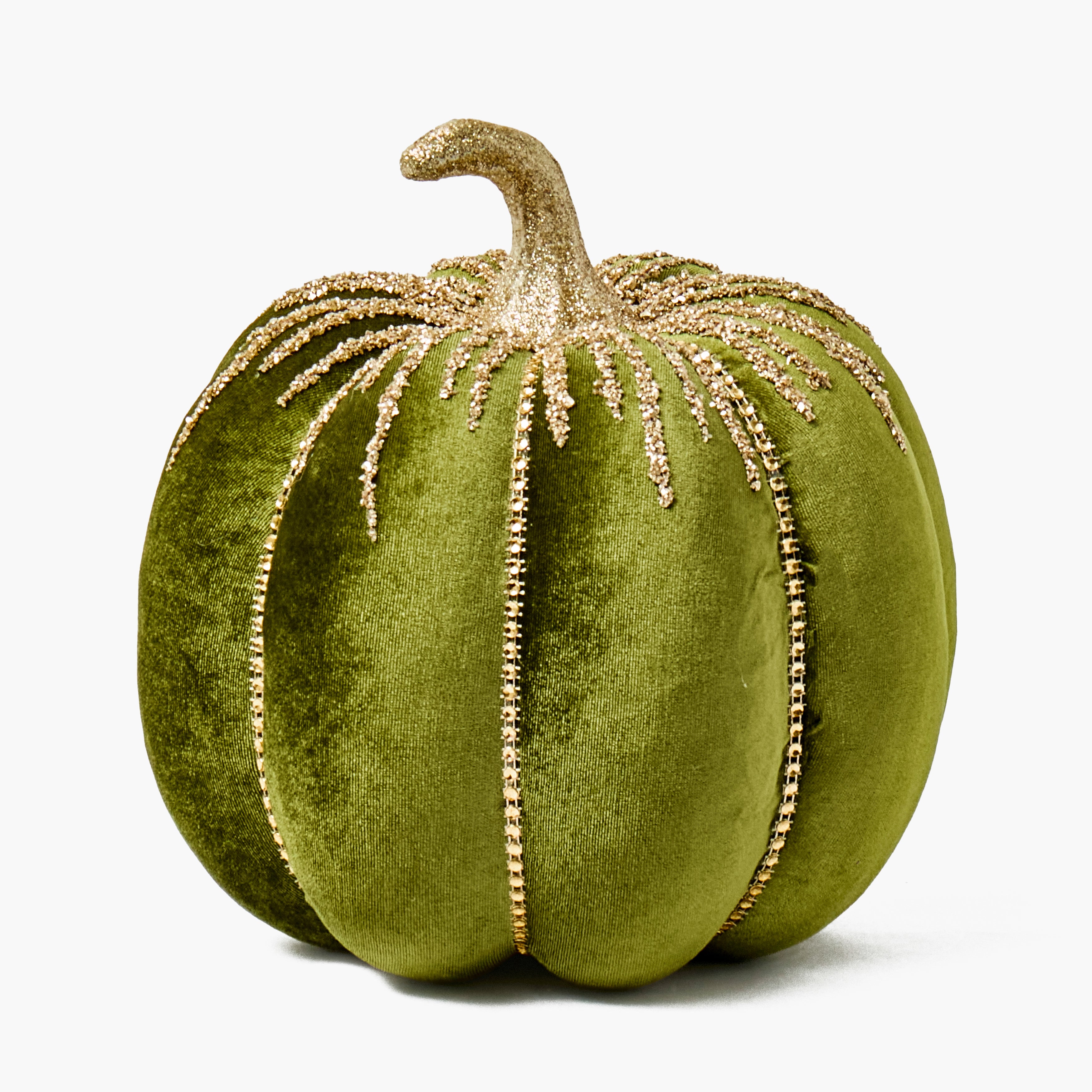 Green Glitter Pumpkin (Pair) - 24cm