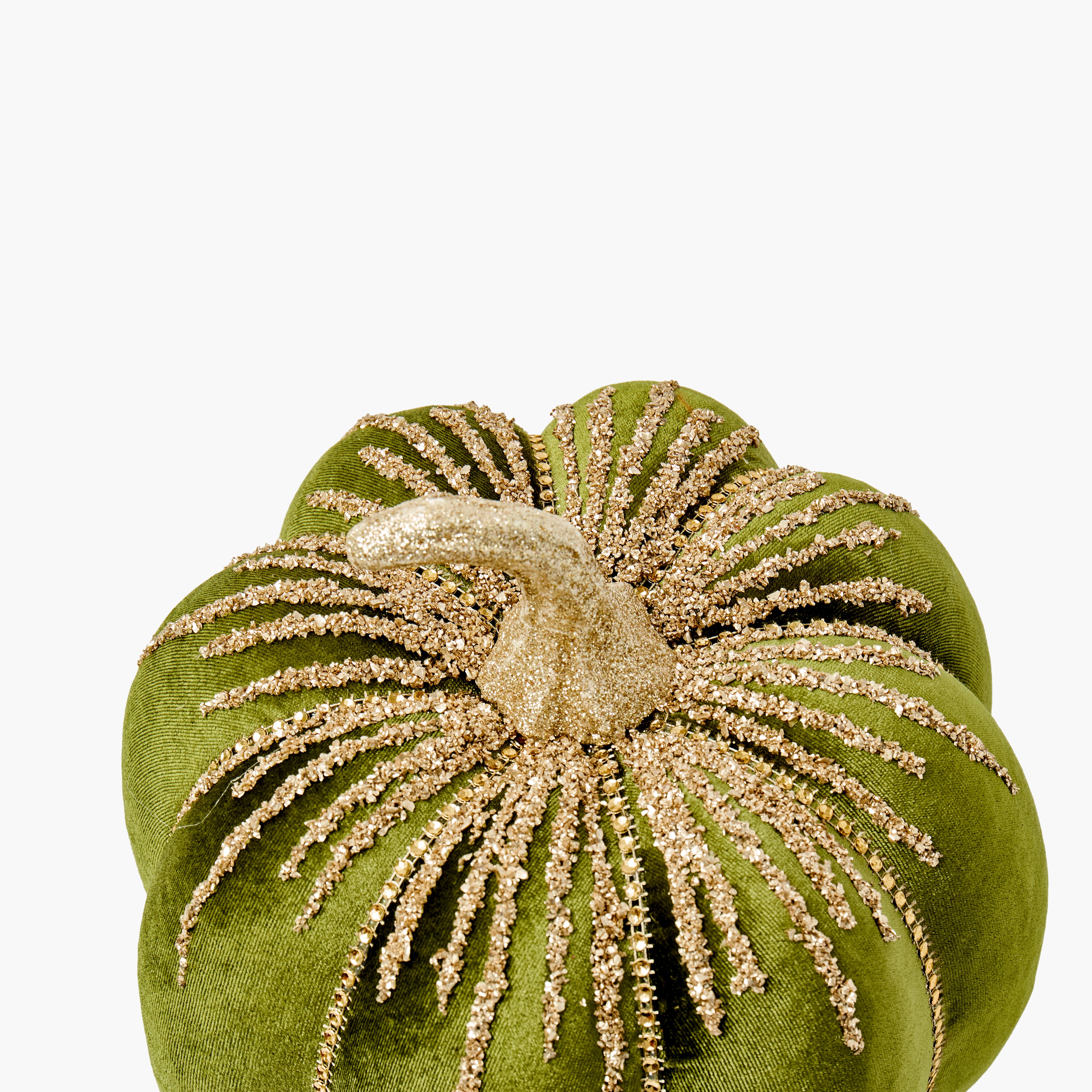 Green Glitter Pumpkin (Pair) - 24cm