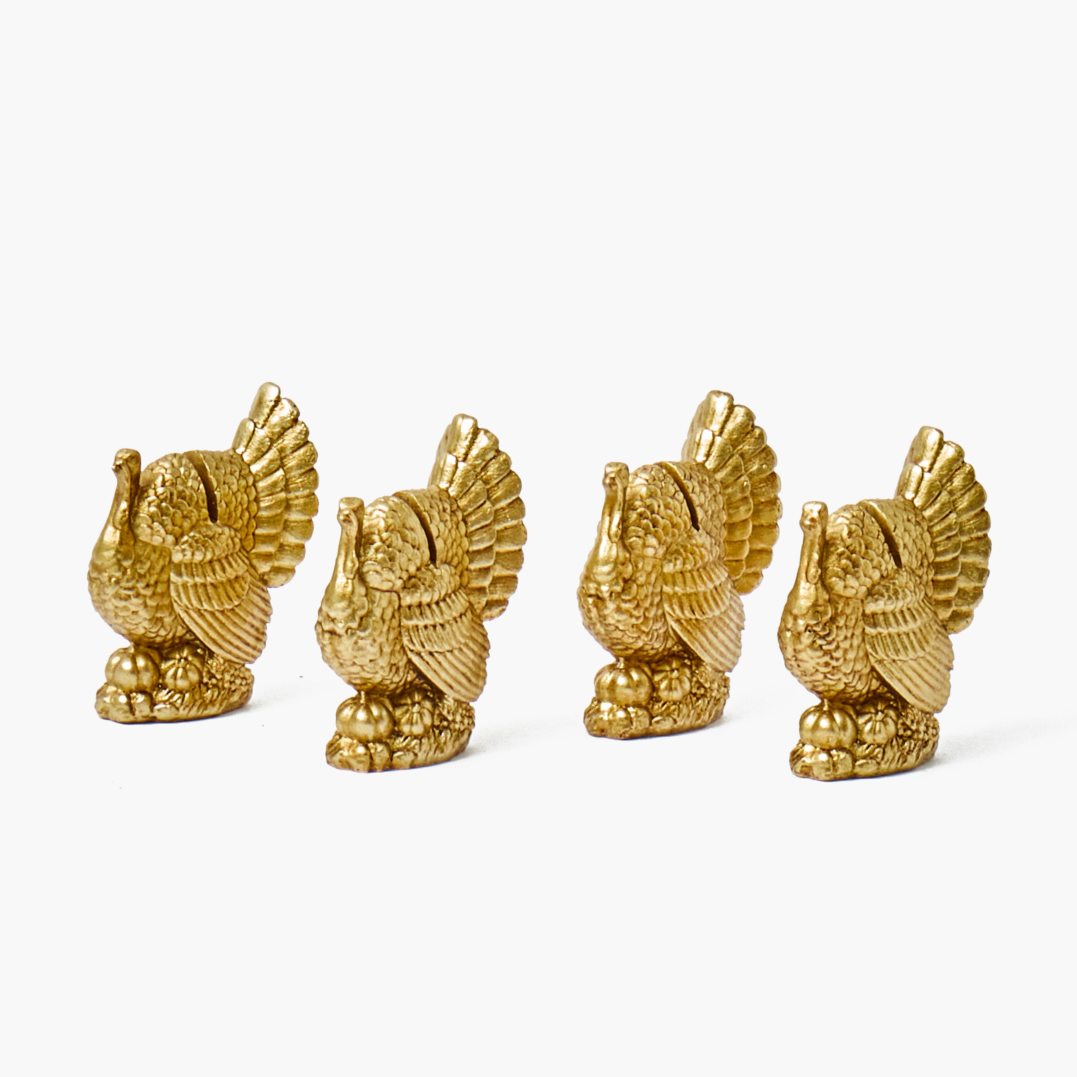 Gold Turkey Placecard Holder (Set of 4)