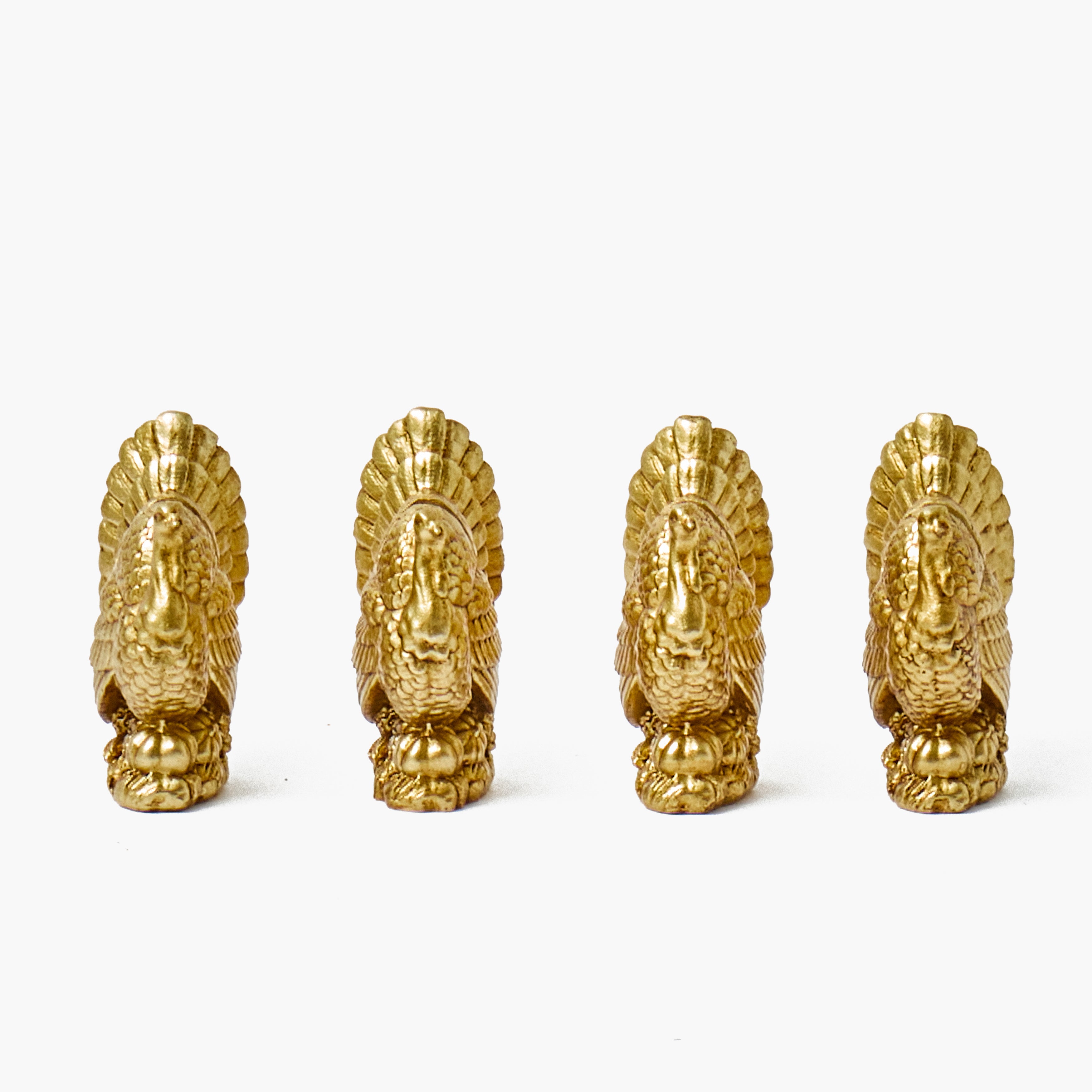 Gold Turkey Placecard Holder (Set of 4)
