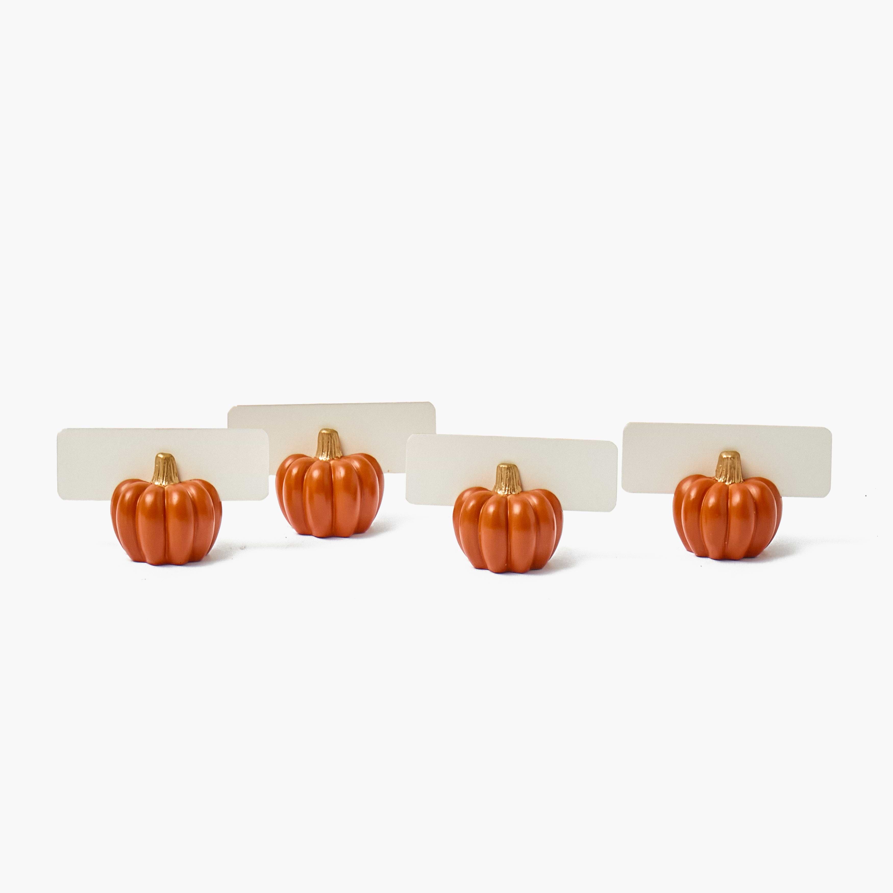 Orange Pumpkin Placecard Holders (Set of 4)