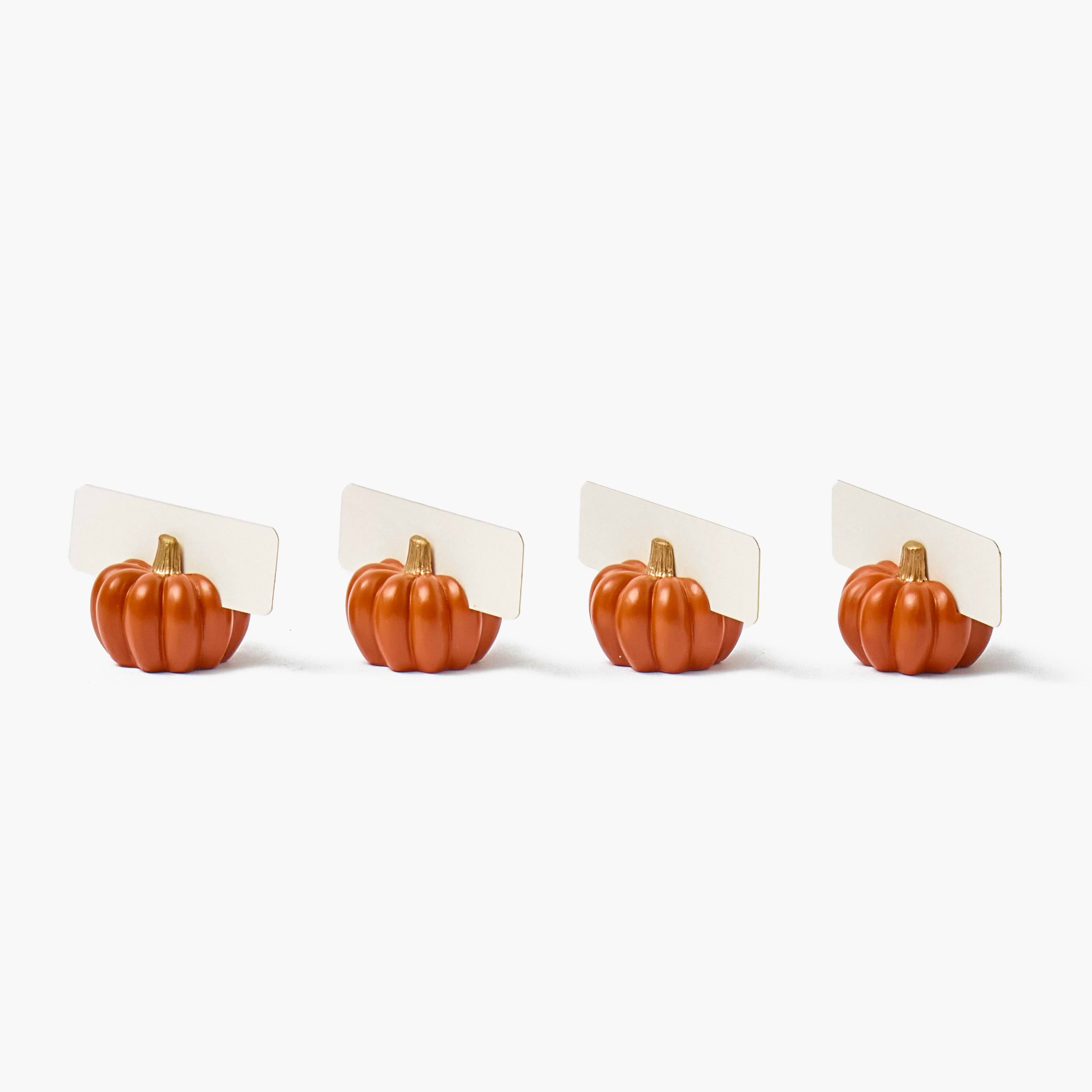 Orange Pumpkin Placecard Holders (Set of 4)