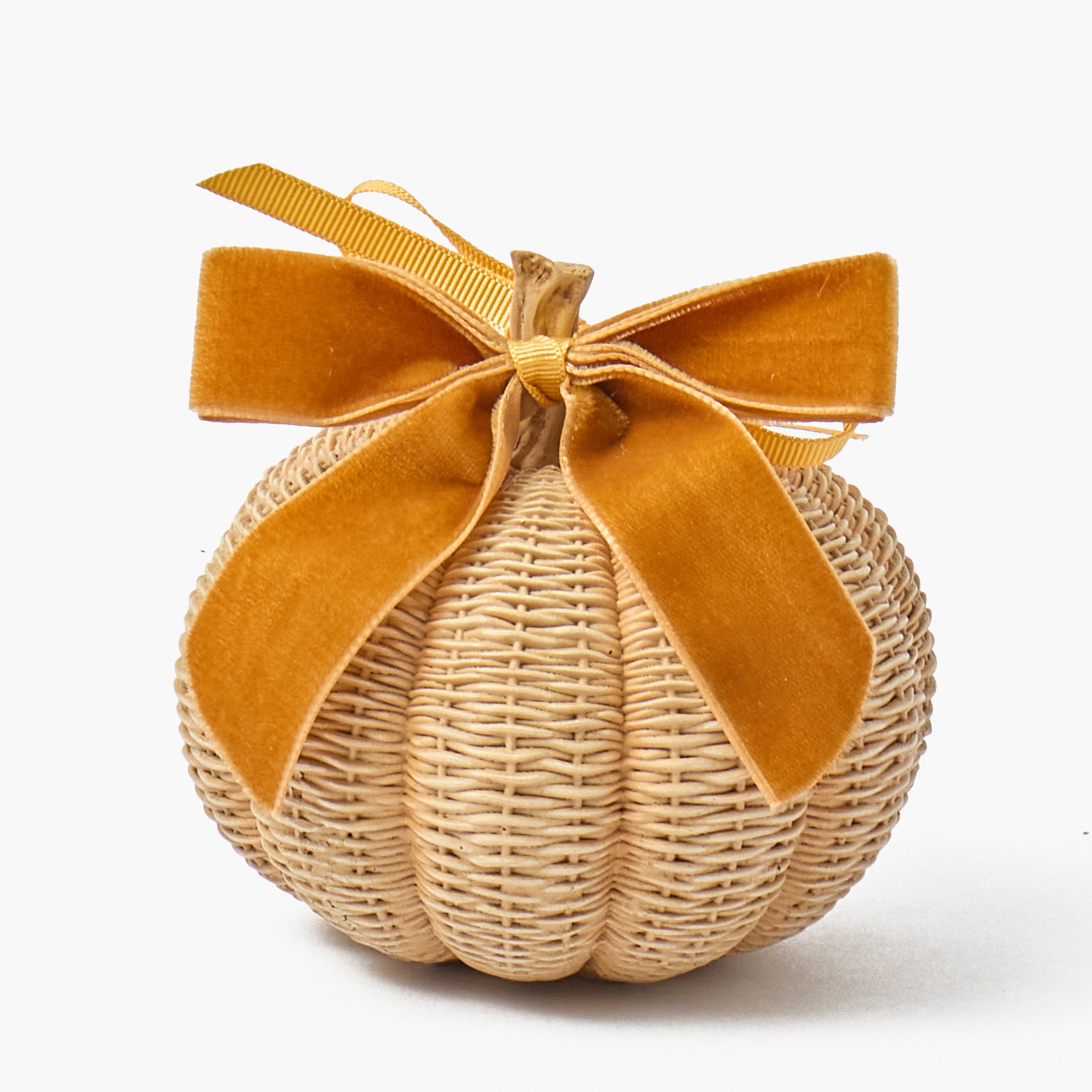 Extra Small Basketweave Pumpkins (Set of 4)