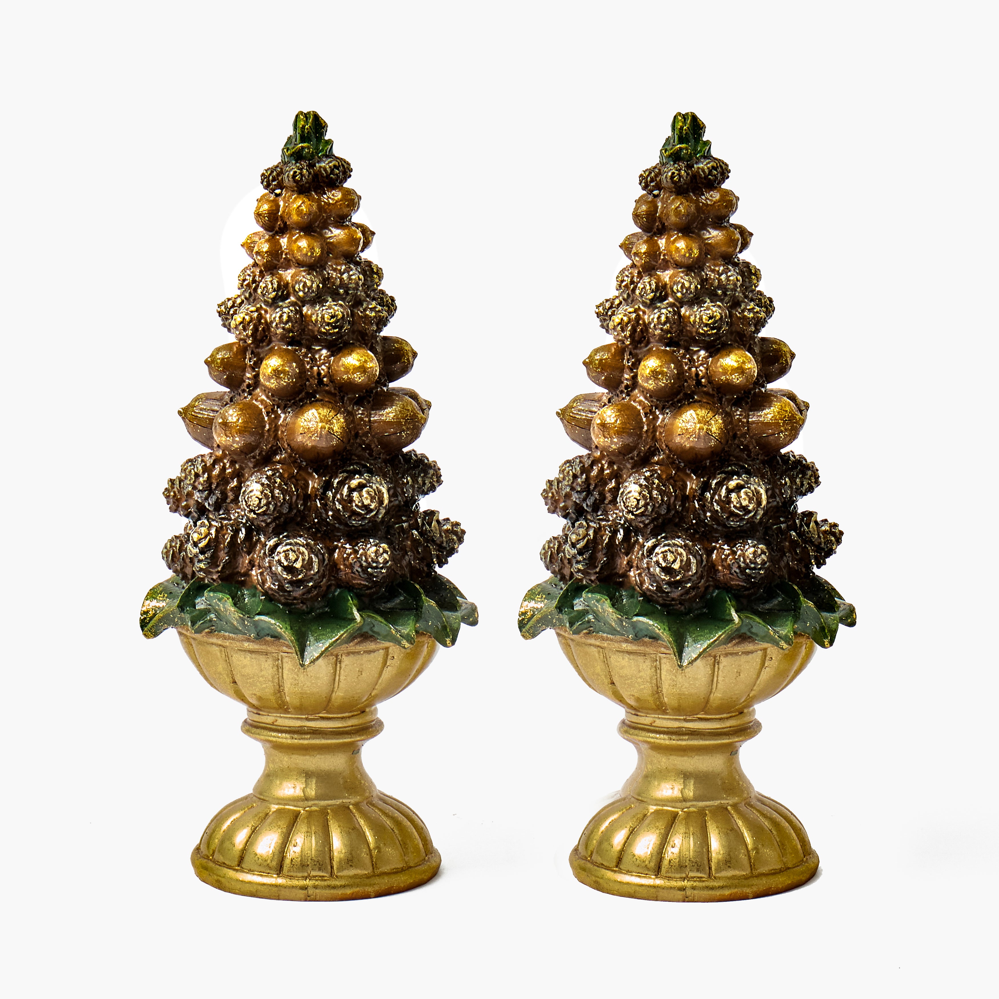 Pinecone & Acorn Tree (Pair) - 26cm