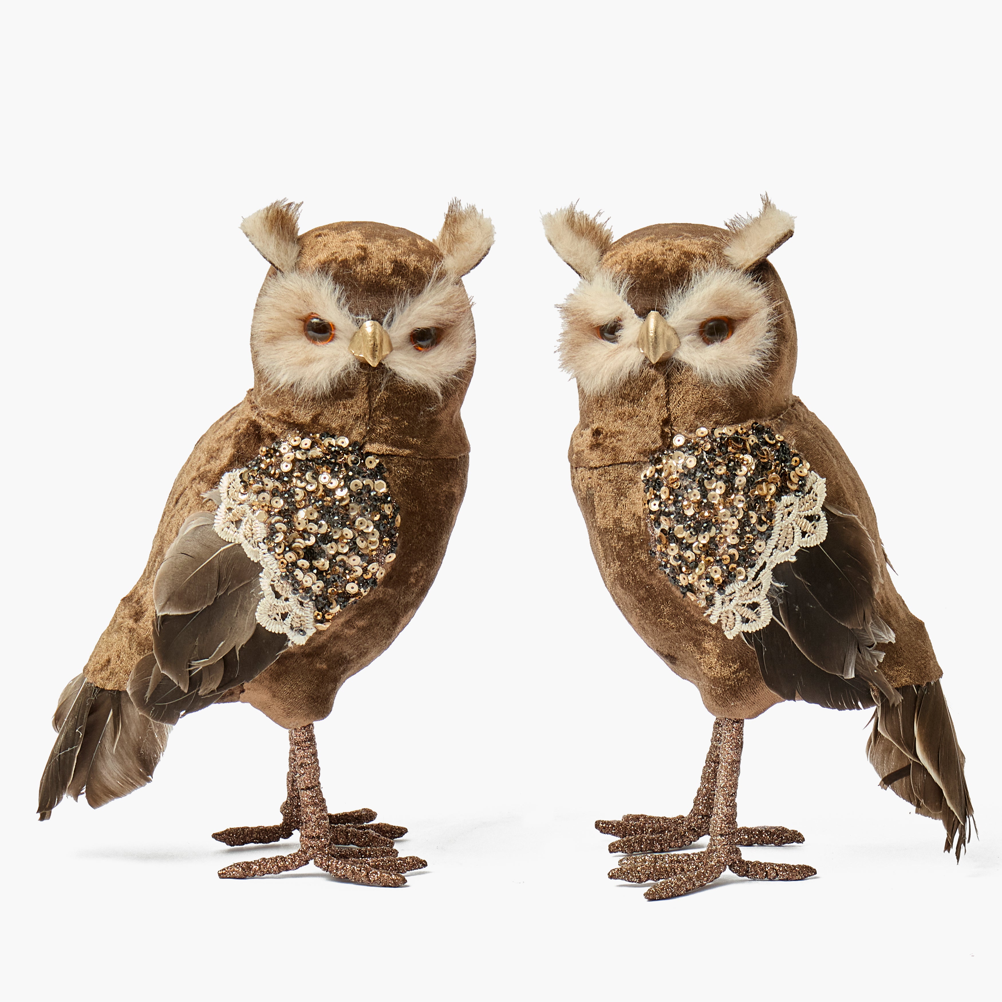 Chocolate & Taupe Owl (Pair)