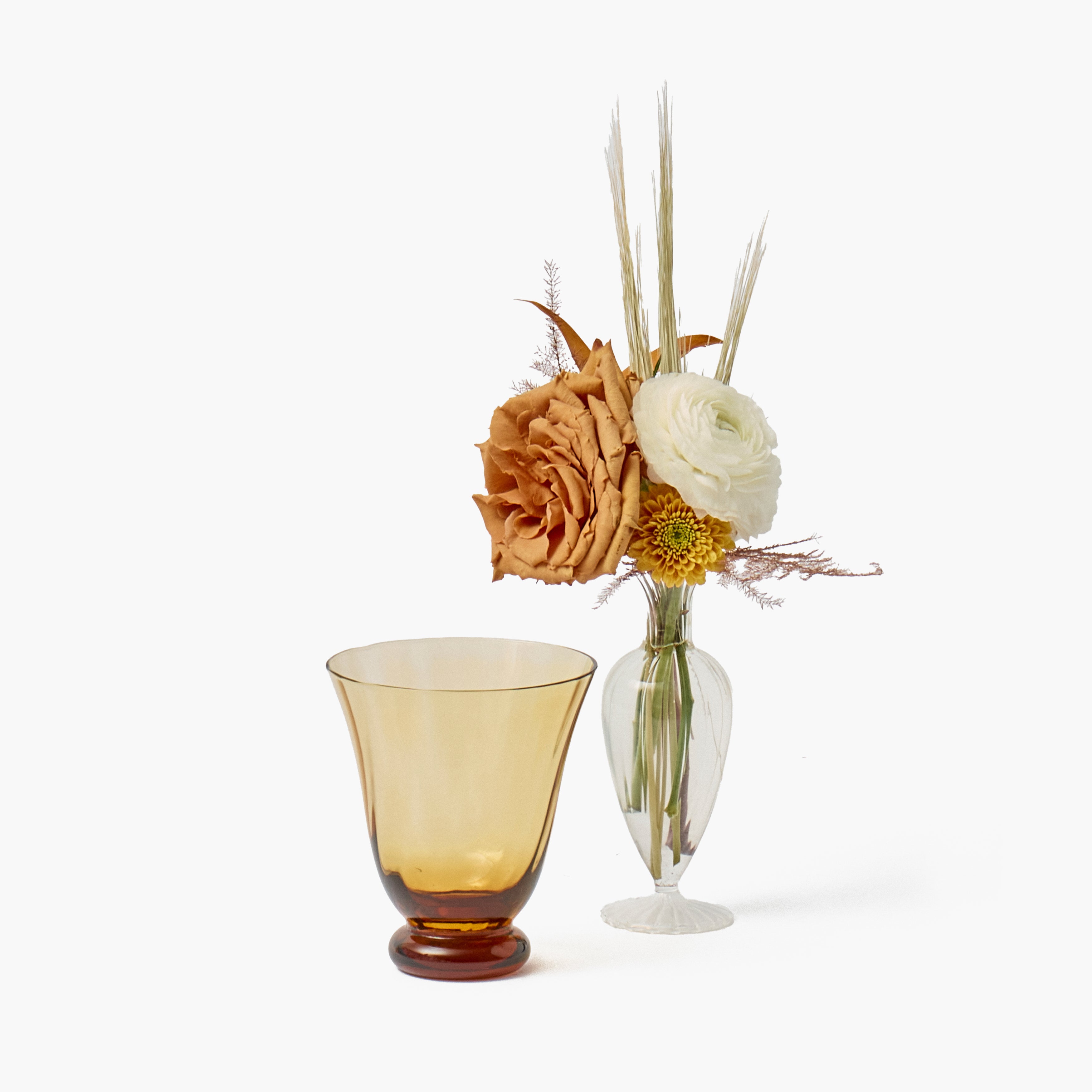 Amber Tulip Glasses (Set of 6)