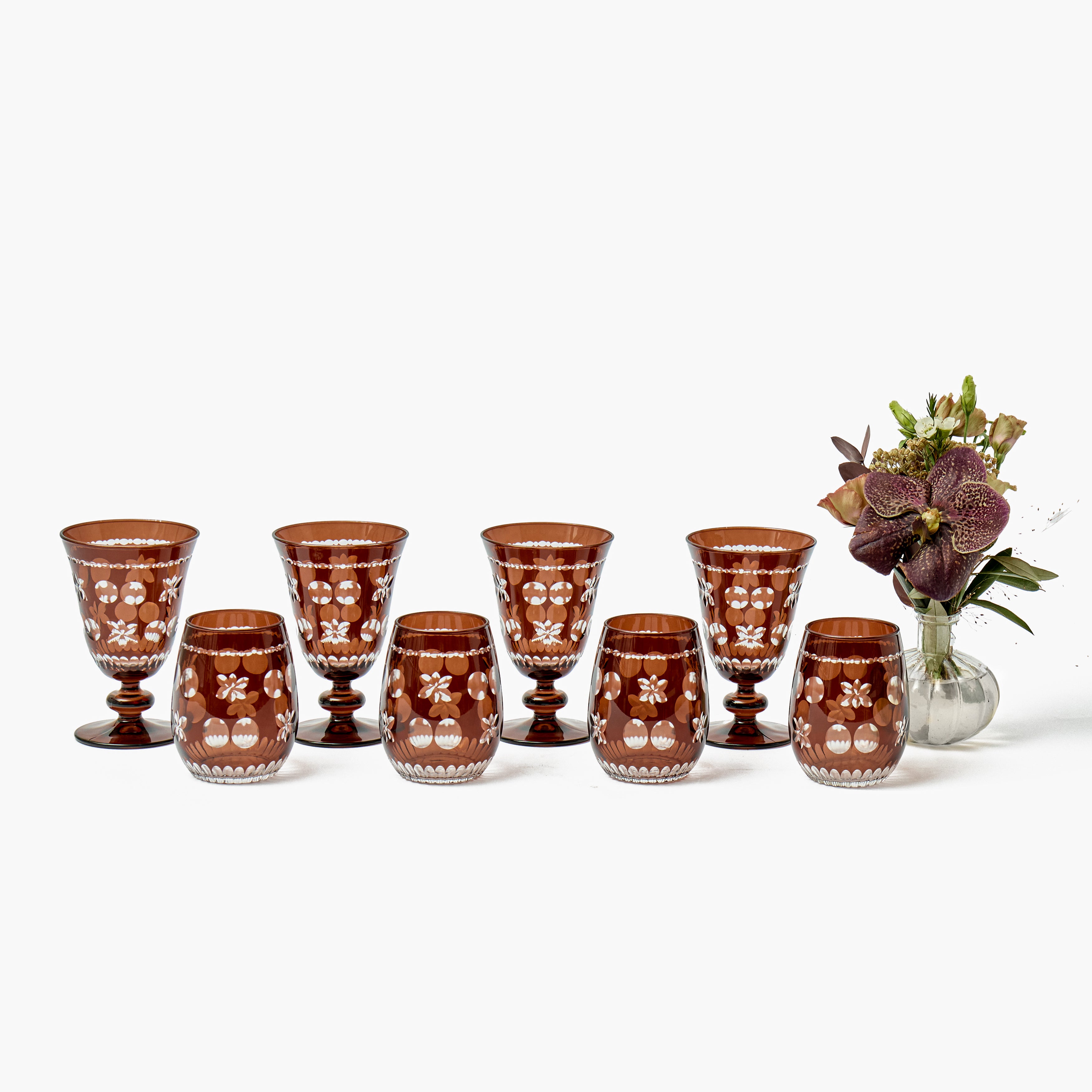 Chocolate Anita Glassware (Set of 8)