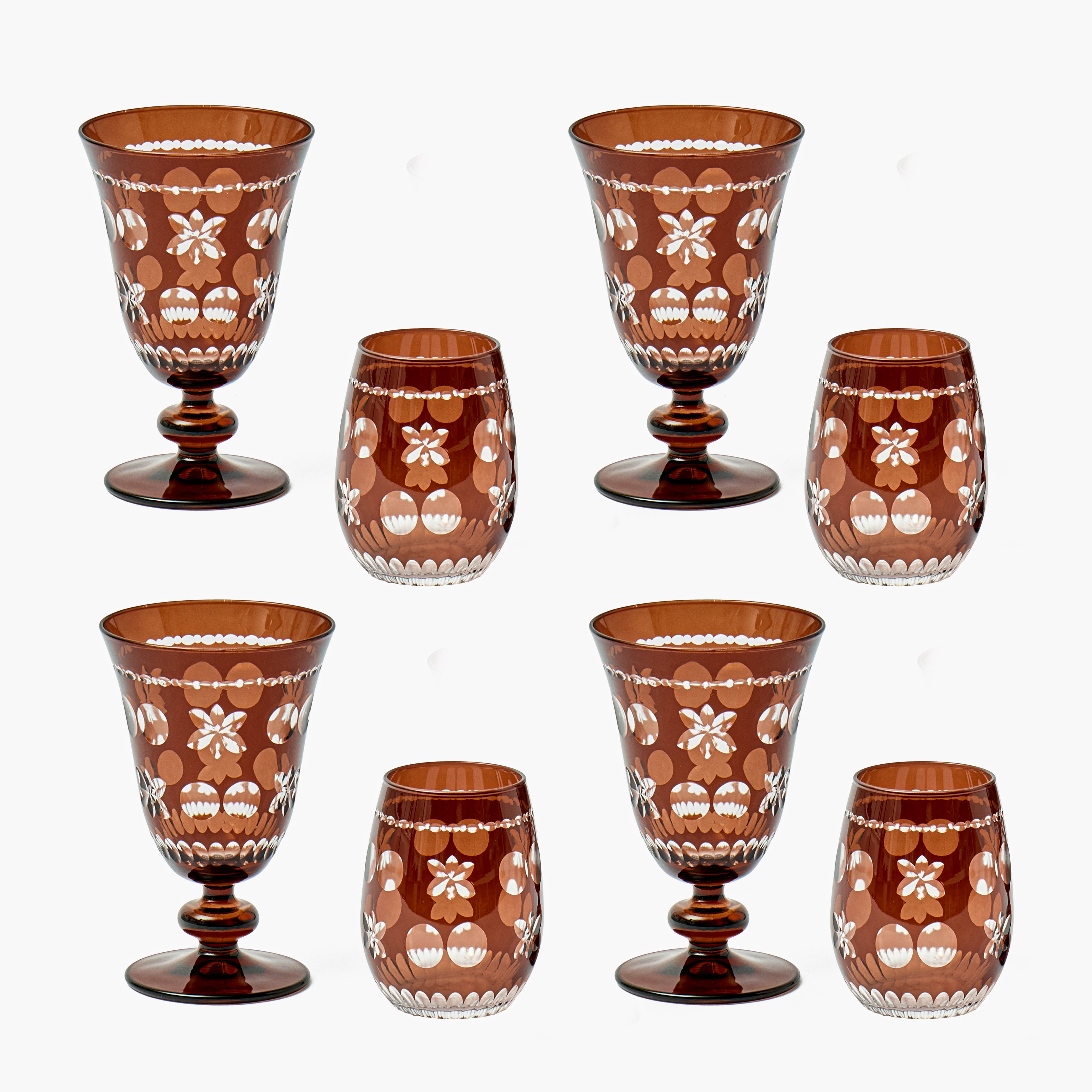 Chocolate Anita Glassware (Set of 8)