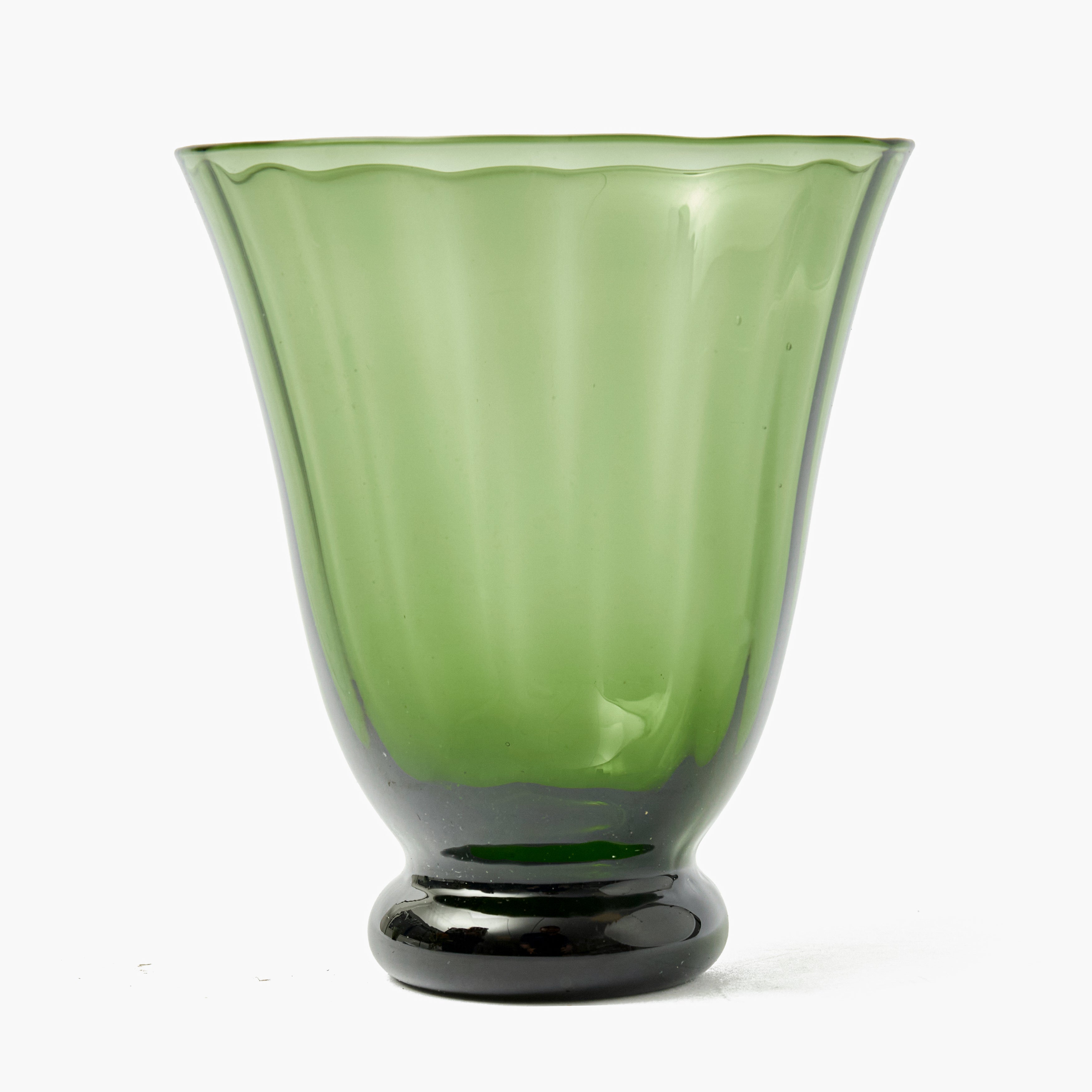 Moss Green Tulip Glasses (Set of 6)
