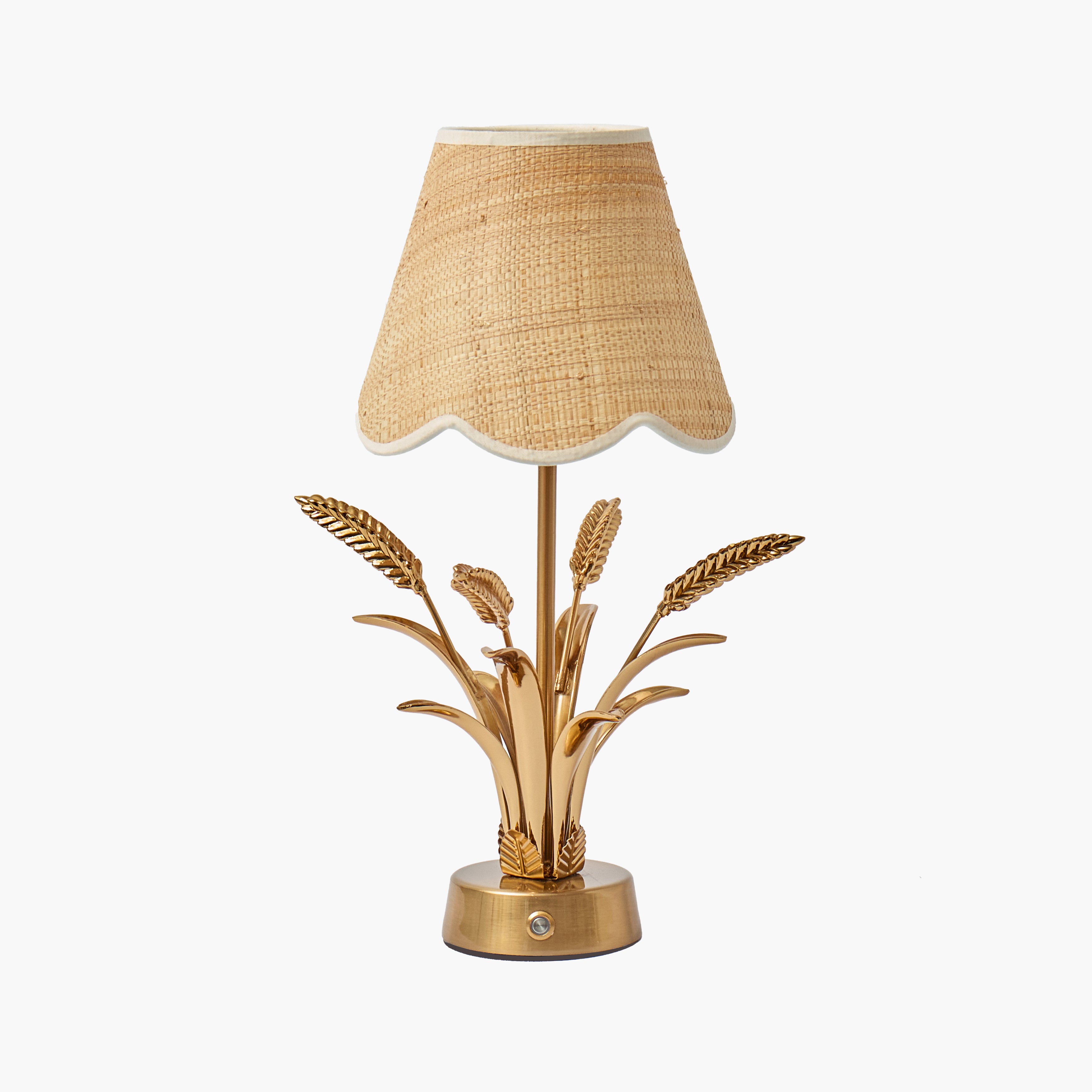 Corn Sheaf Rechargeable Lamp with Grasscloth Shade (18cm)