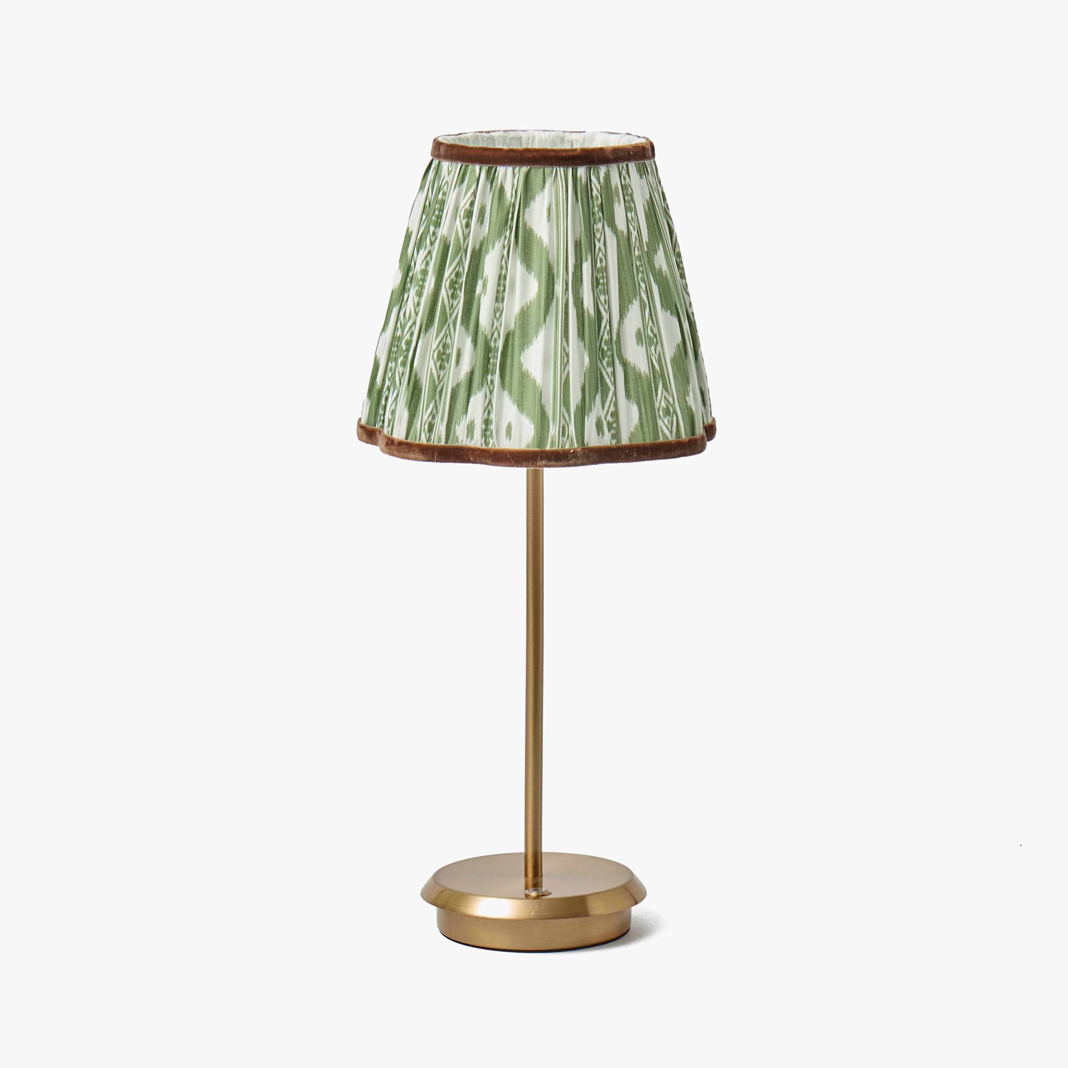 Olive & Chocolate Ikat Lampshade (18cm)