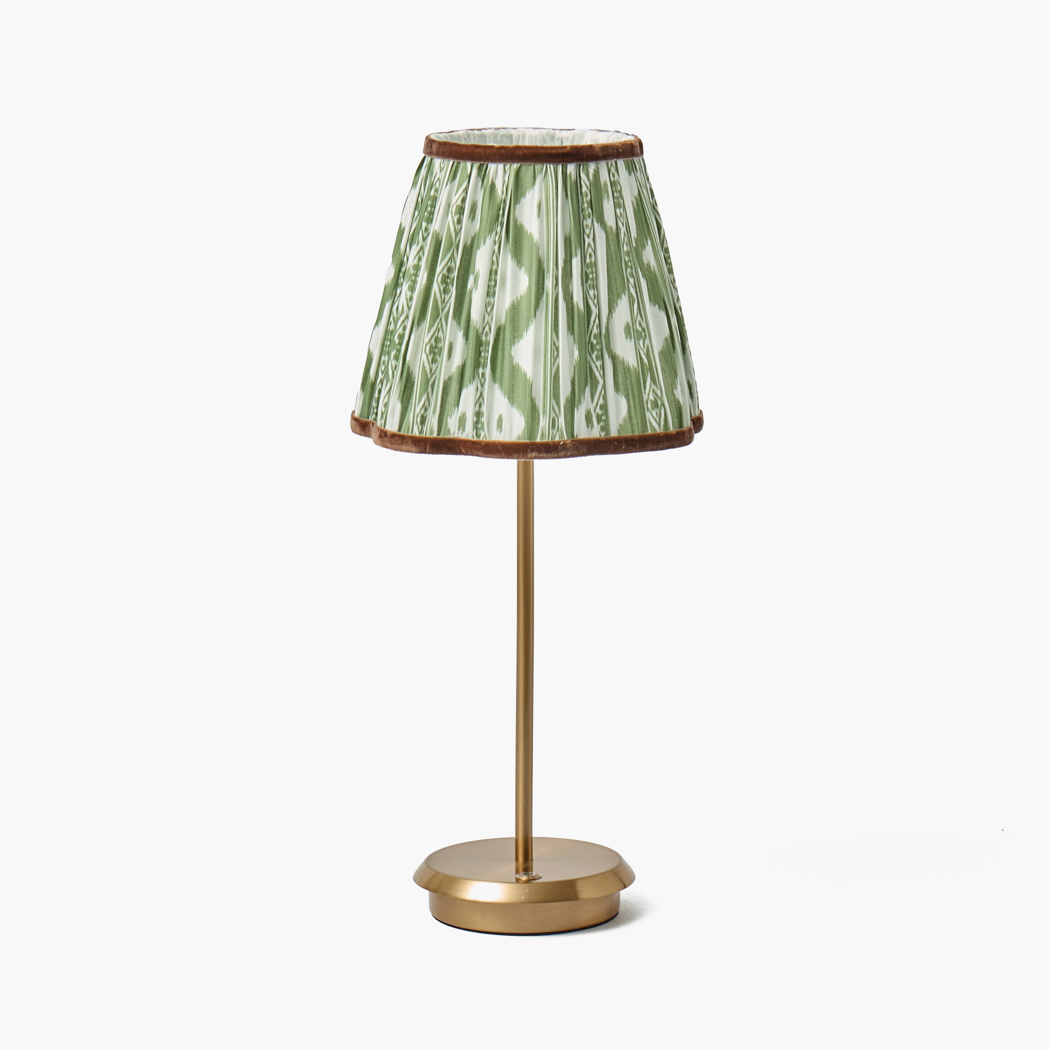 Olive & Chocolate Ikat Lampshade (18cm)