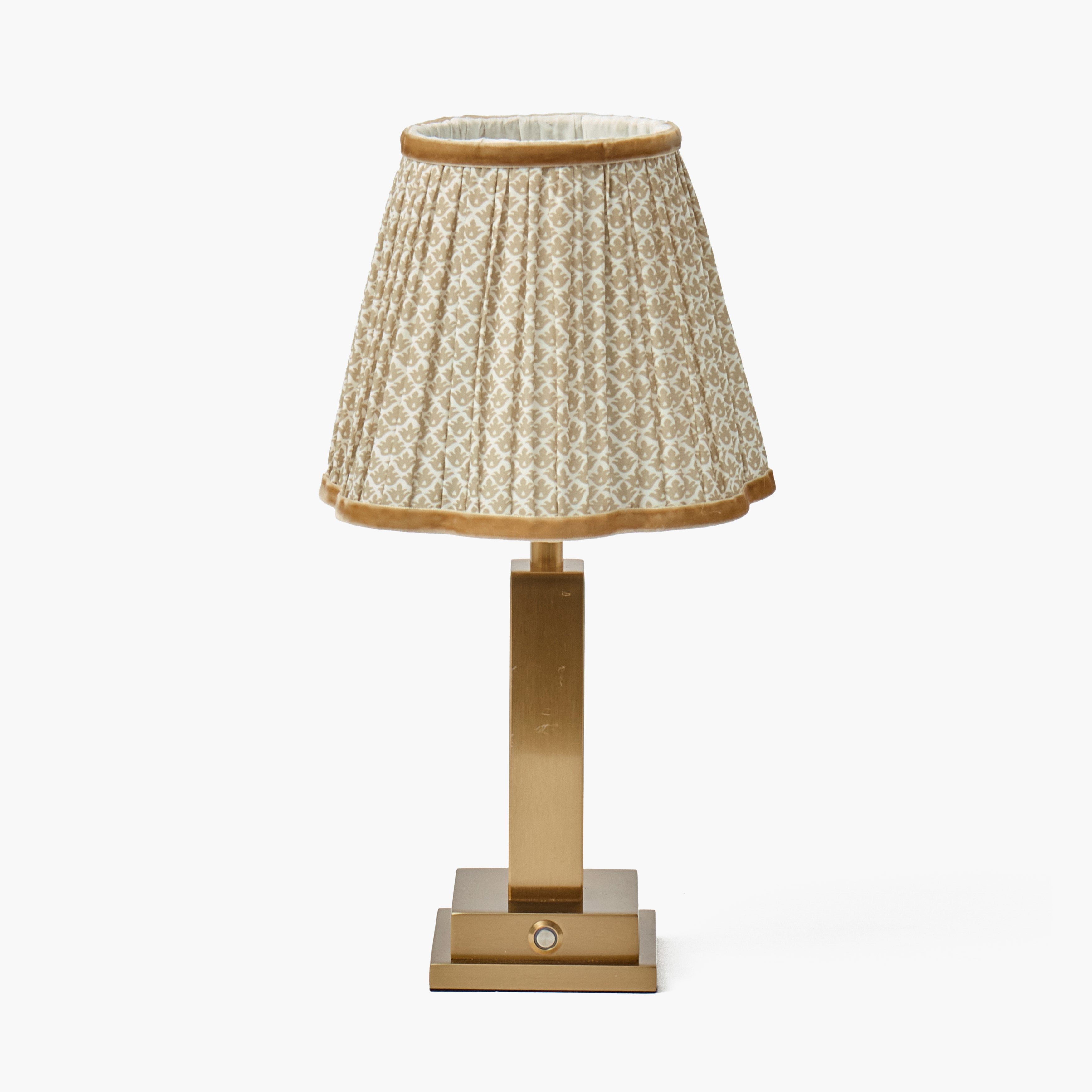 Ada Brass Rechargeable Lamp with Putty Lotus Shade (18cm)
