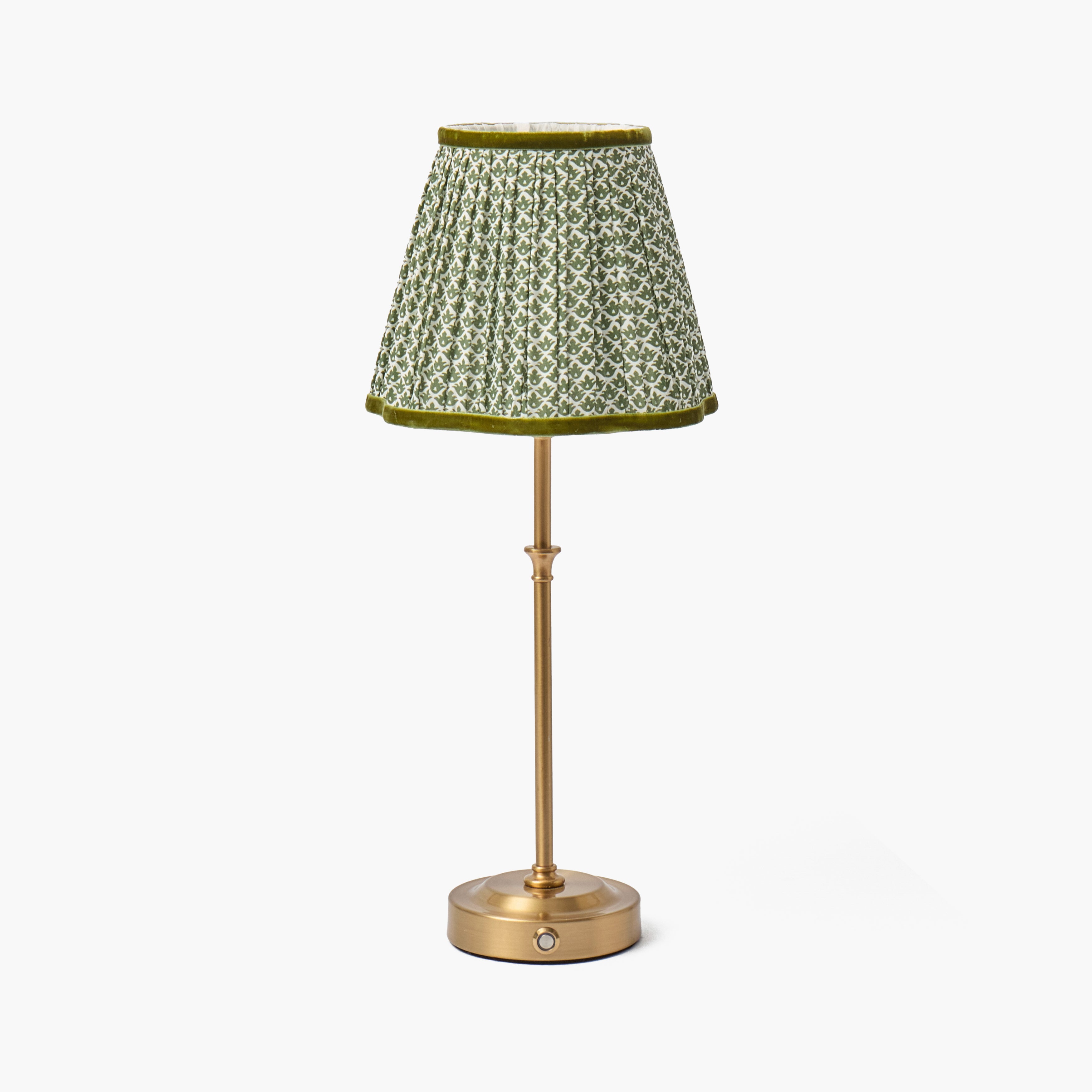 Edie Rechargeable Lamp with Olive Lotus Shade (18cm)