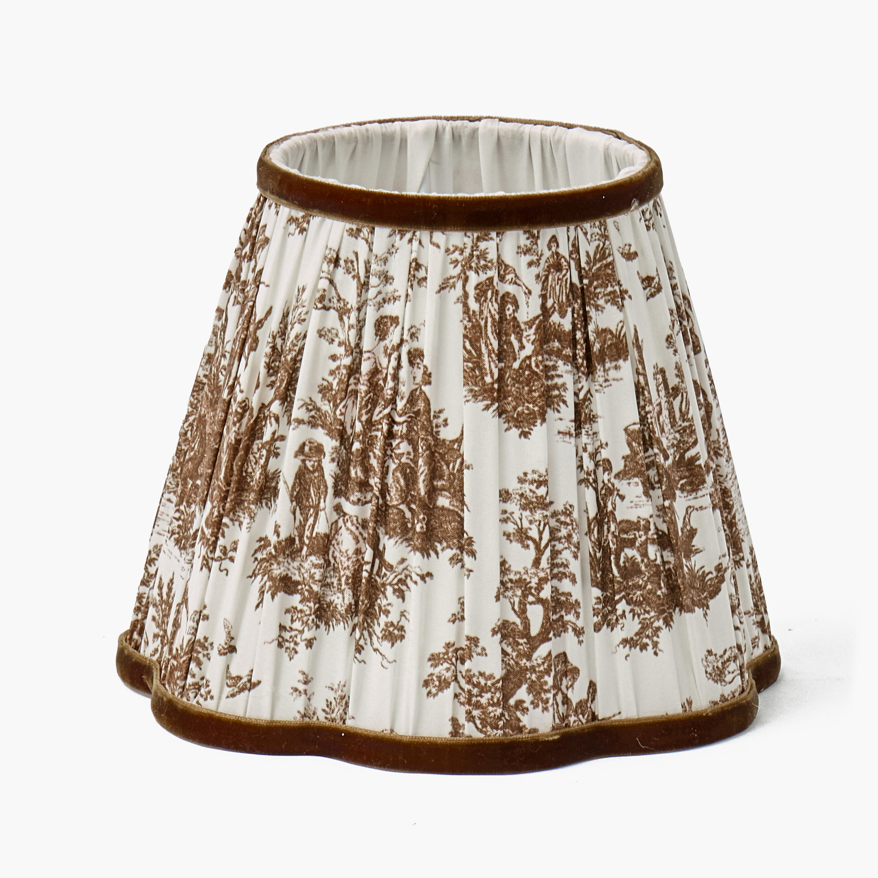 Square Rechargeable Lamp with Chocolate Toile Shade (18cm)