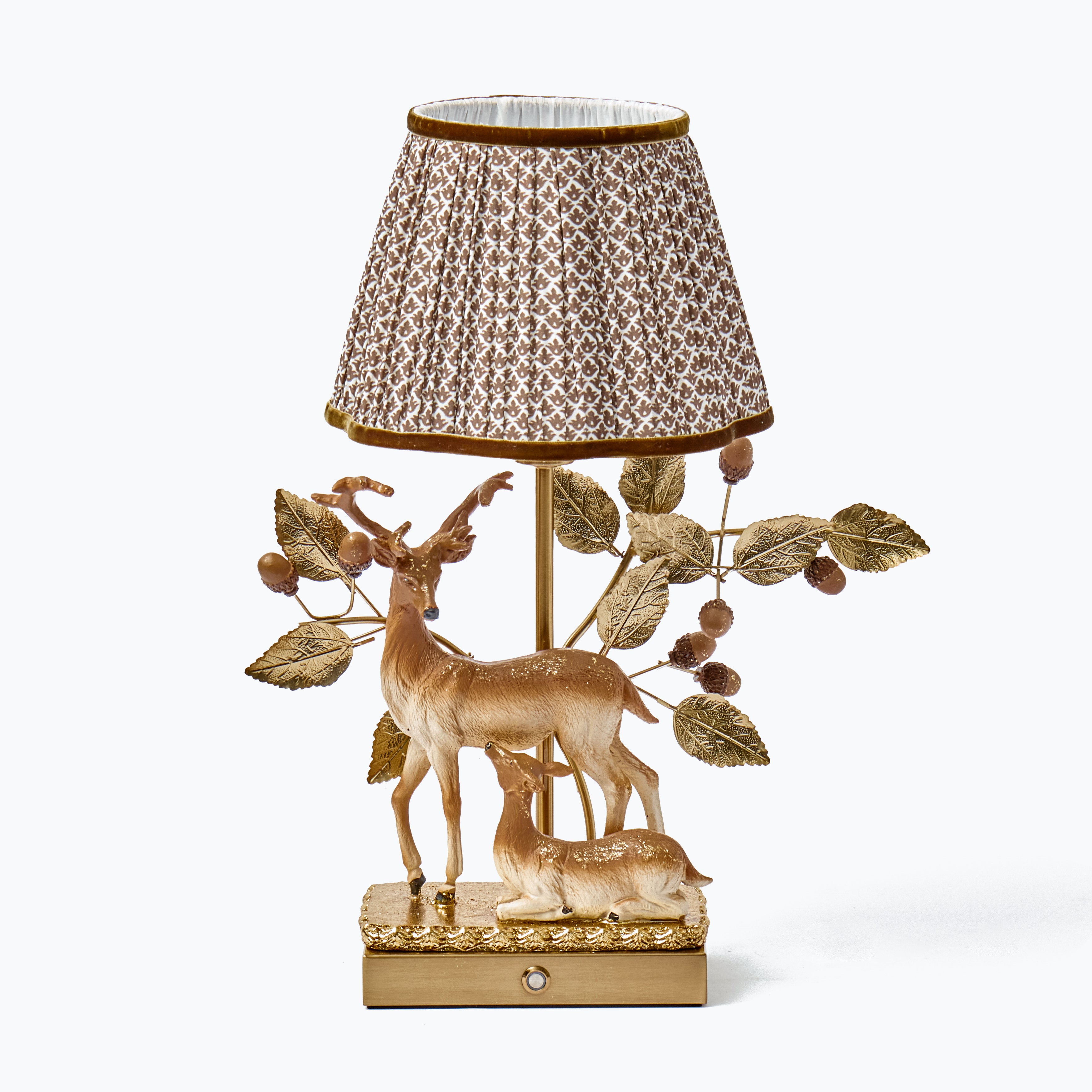 Stag Rechargeable Lamp with Chocolate Lotus Shade (22cm)