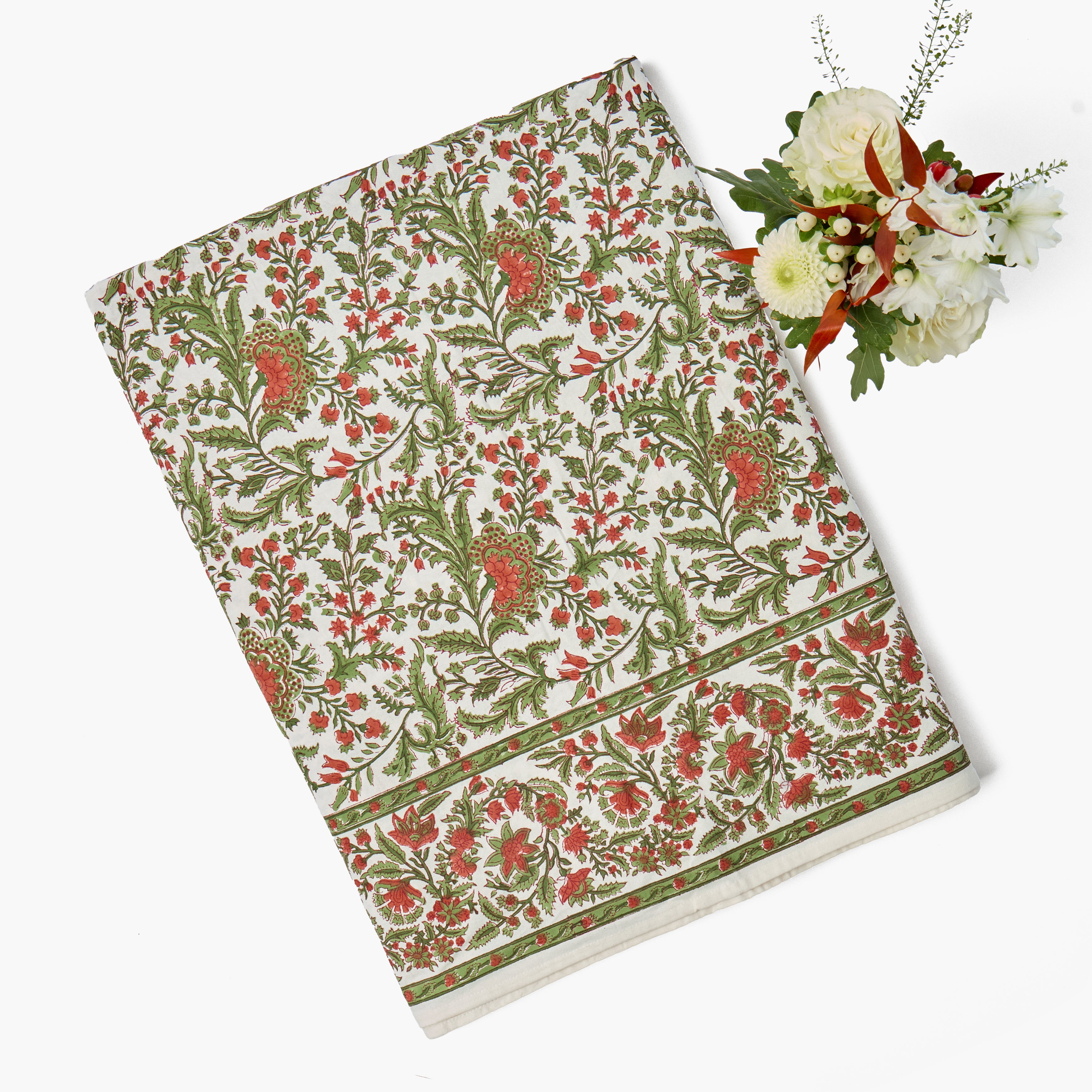 Green & Orange Cordelia Tablecloth