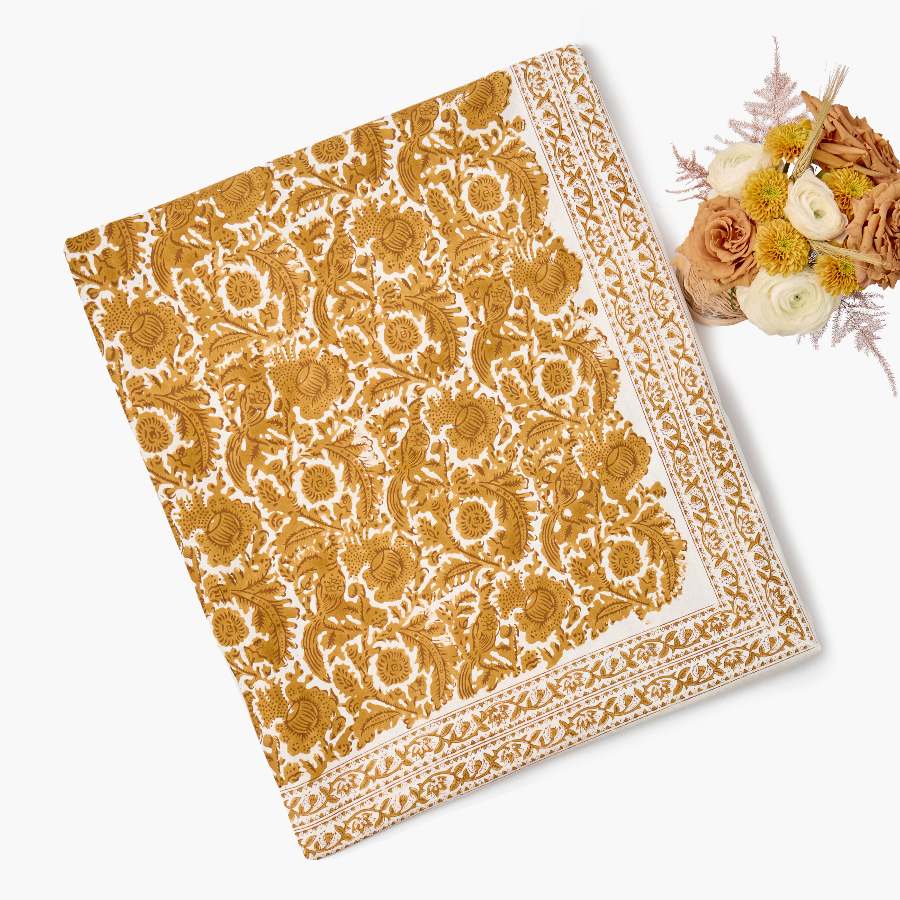 Mustard Pheasant Tablecloth