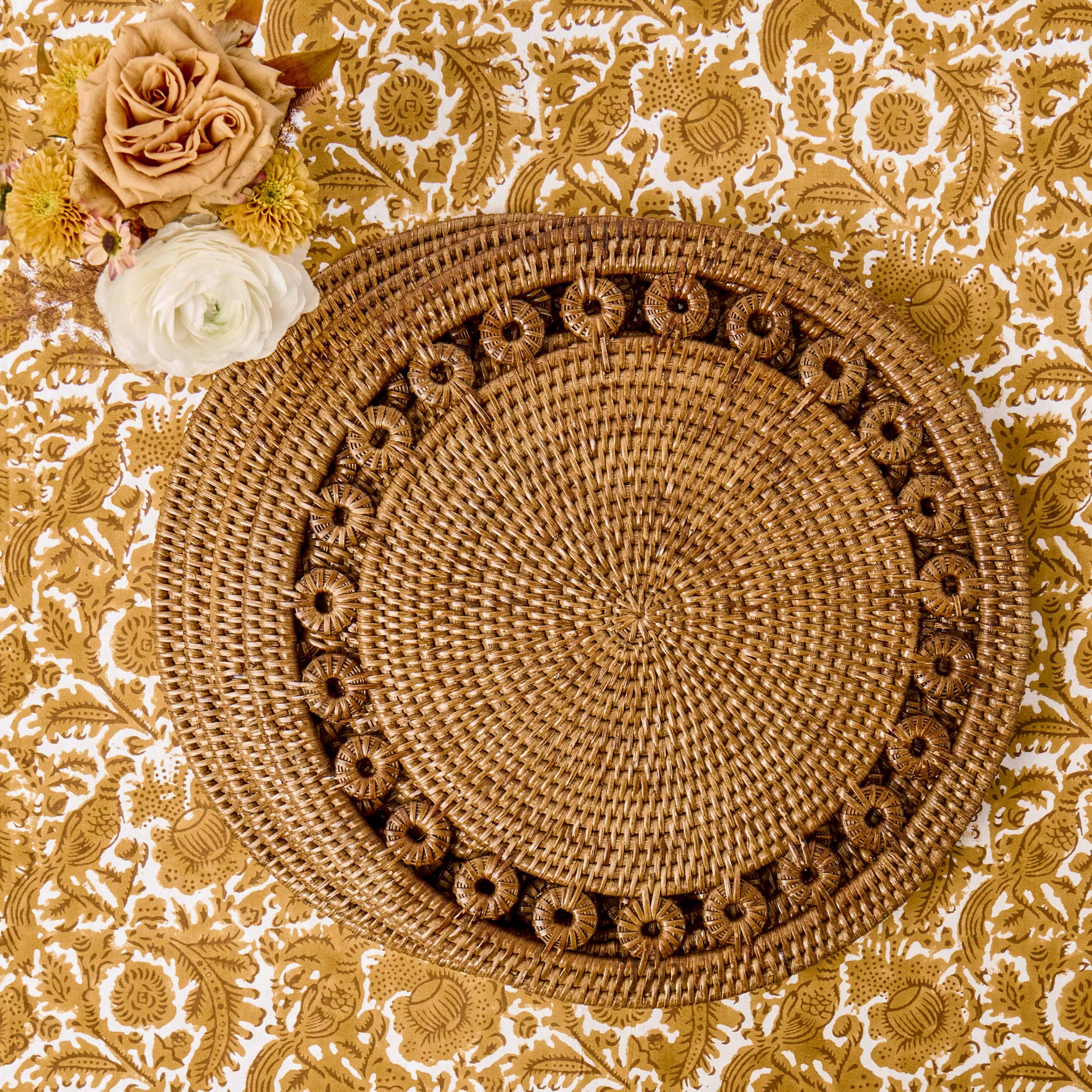 Elodie Round Rattan Placemats (Set of 4)
