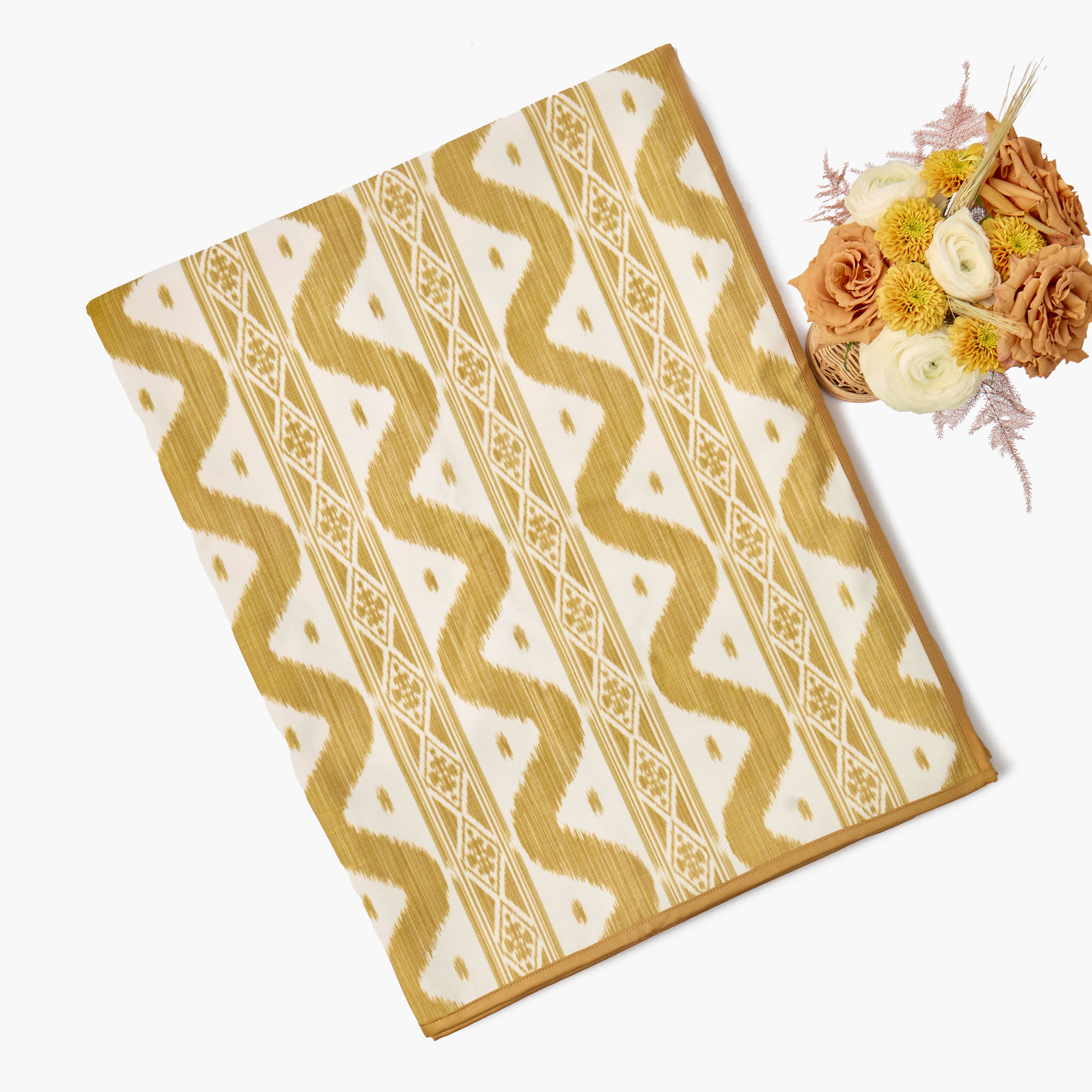 Caramel Ikat Tablecloth