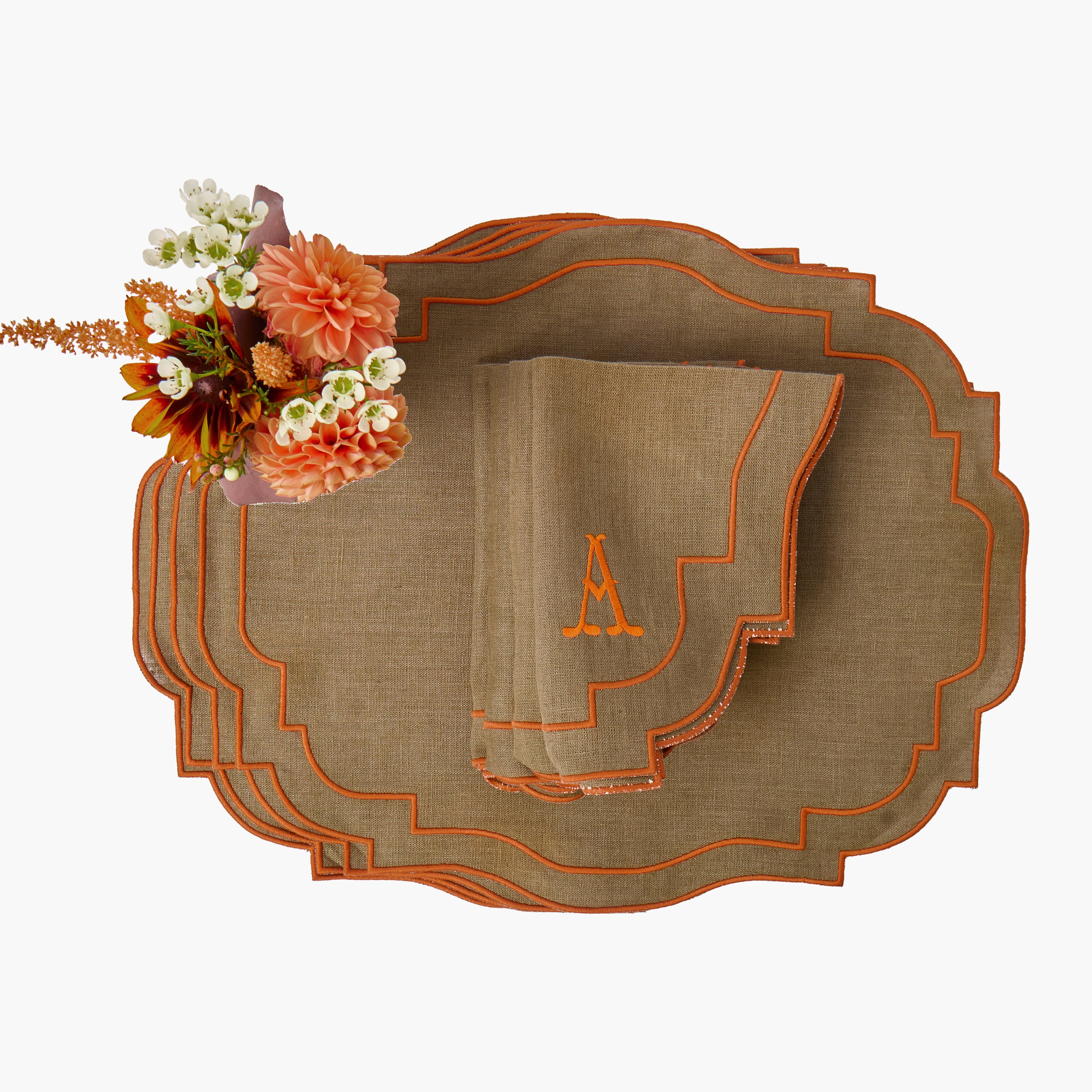 Walnut & Orange Lydia Placemats (Set of 4)